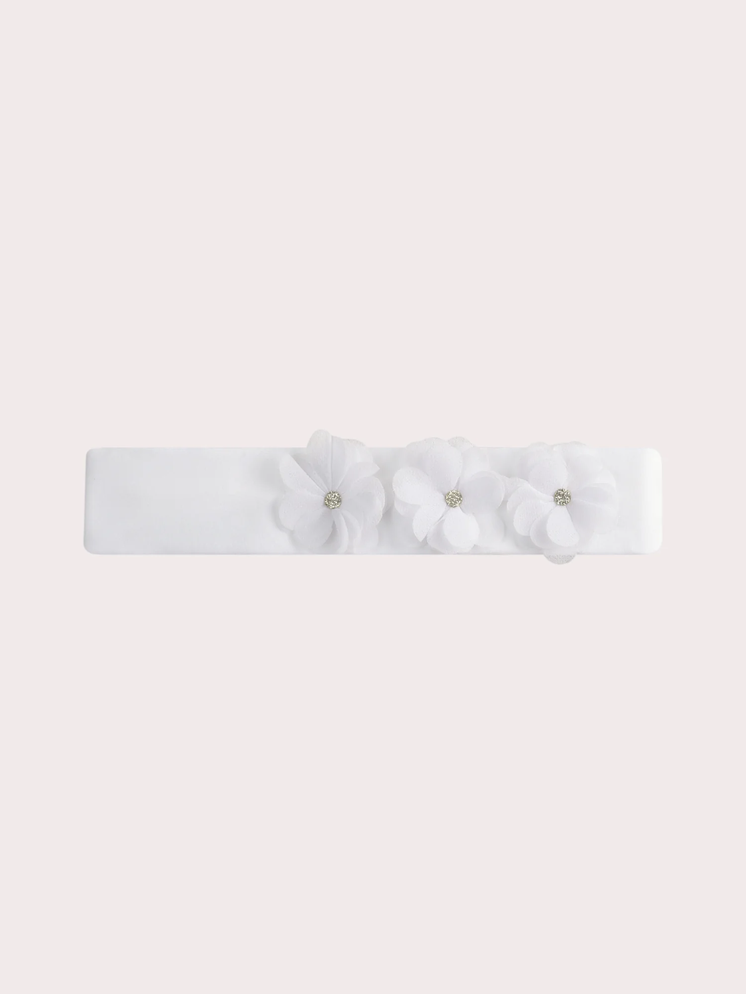 Bandeau blanc à fleurs bébé fille