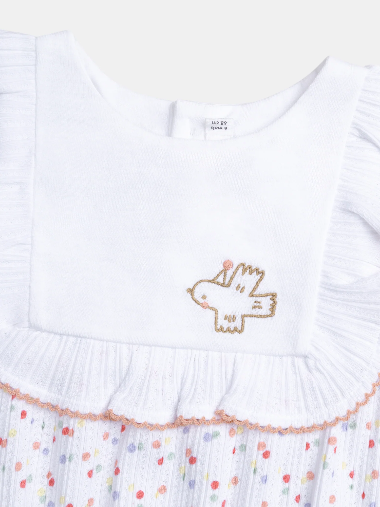 Barboteuse blanche imprimée confettis pour bébé fille - Image 2