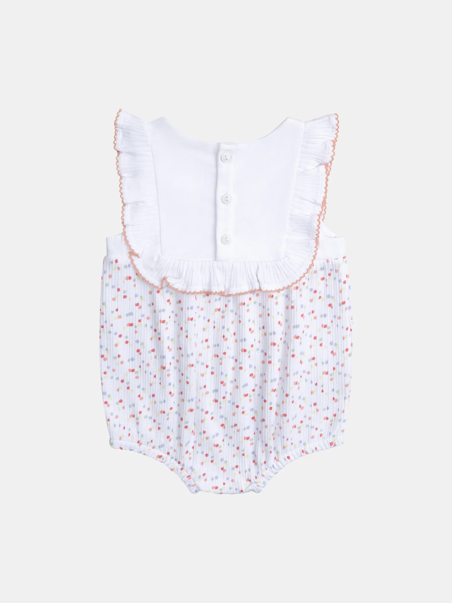 Barboteuse blanche imprimée confettis pour bébé fille - Image 3