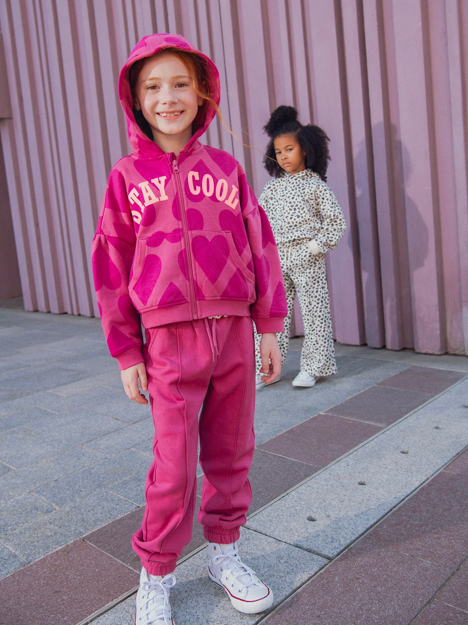 Bas de jogging rose pour fille - Image 3