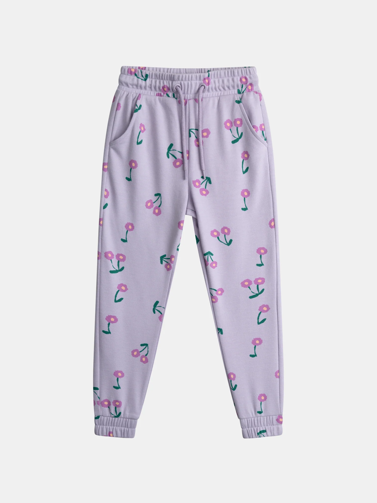 Bas de jogging violet imprimé fleurs pour fille