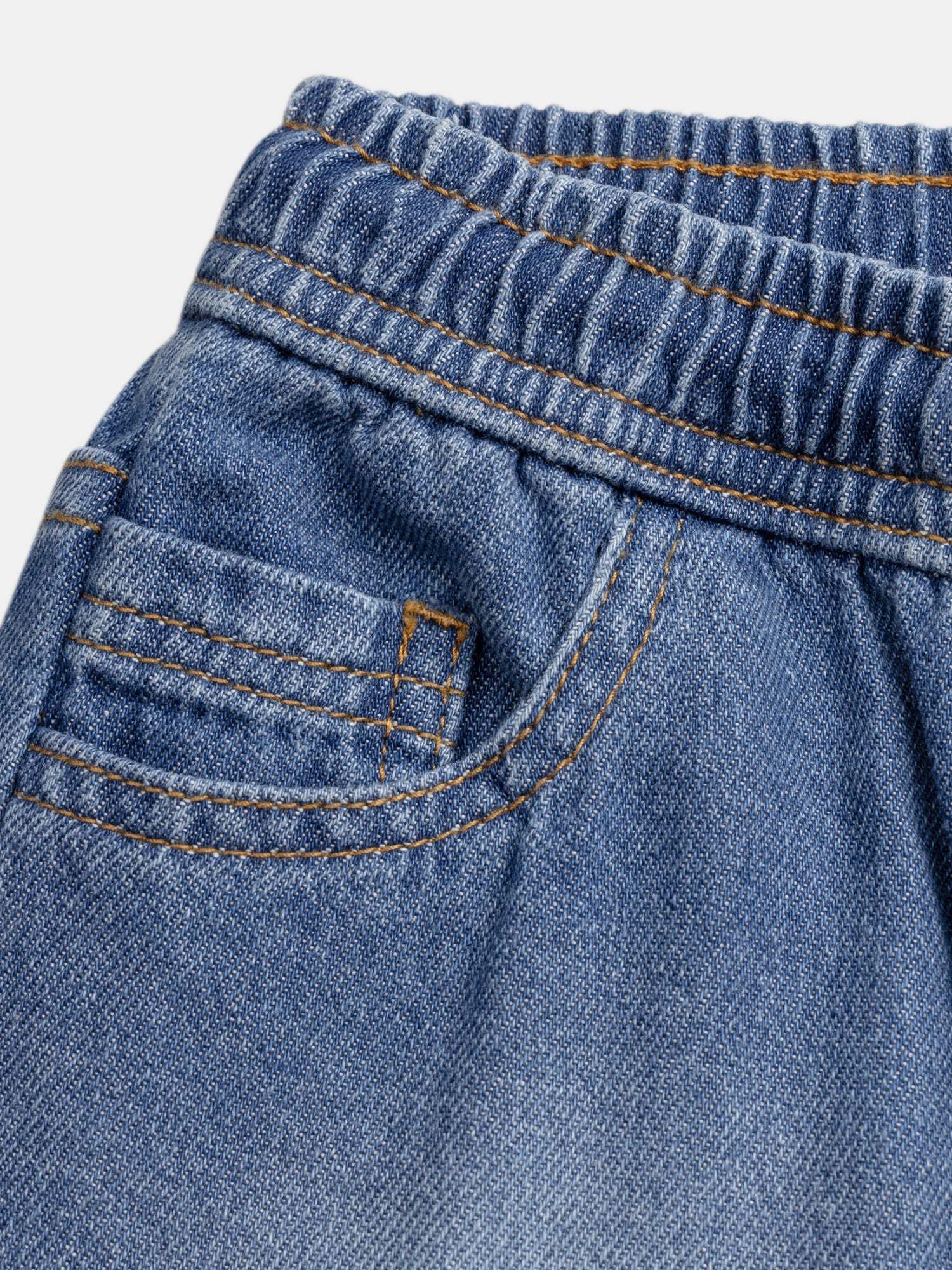 Bermuda en denim bleu porte clé tigre pour garçon - Image 3