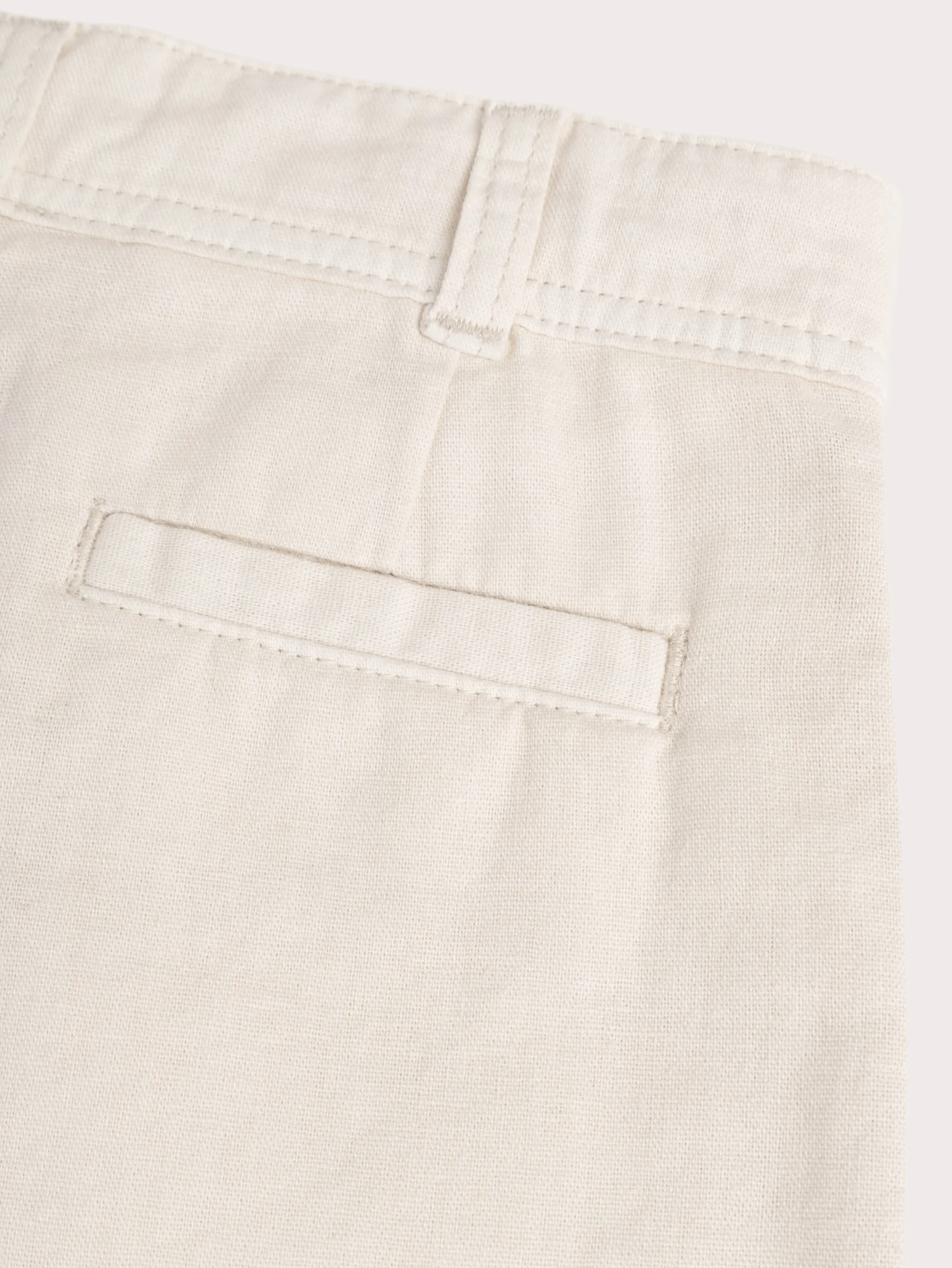 Bermuda blanc creme en lin et coton - Image 3