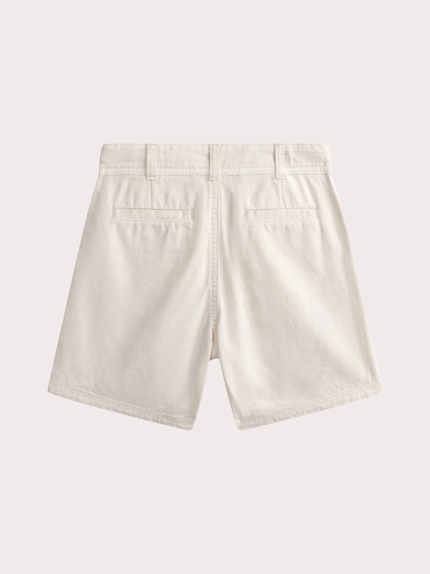 Bermuda blanc creme en lin et coton - Image 4