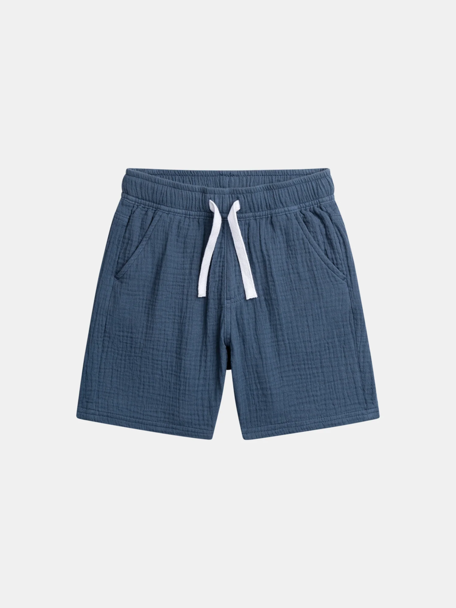 Bermuda bleu foncé en gaze de coton pour garçon