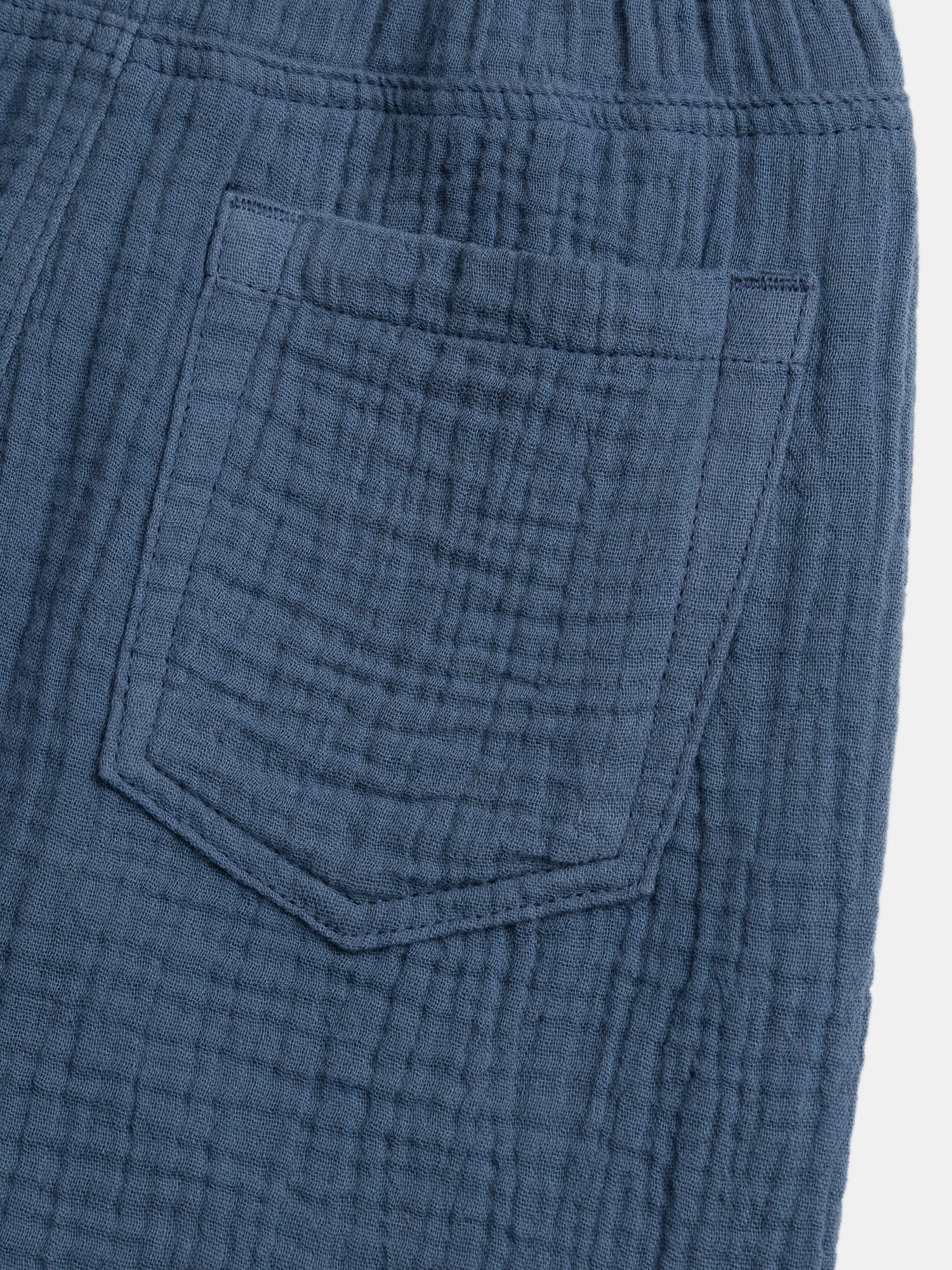 Bermuda bleu foncé en gaze de coton pour garçon - Image 3