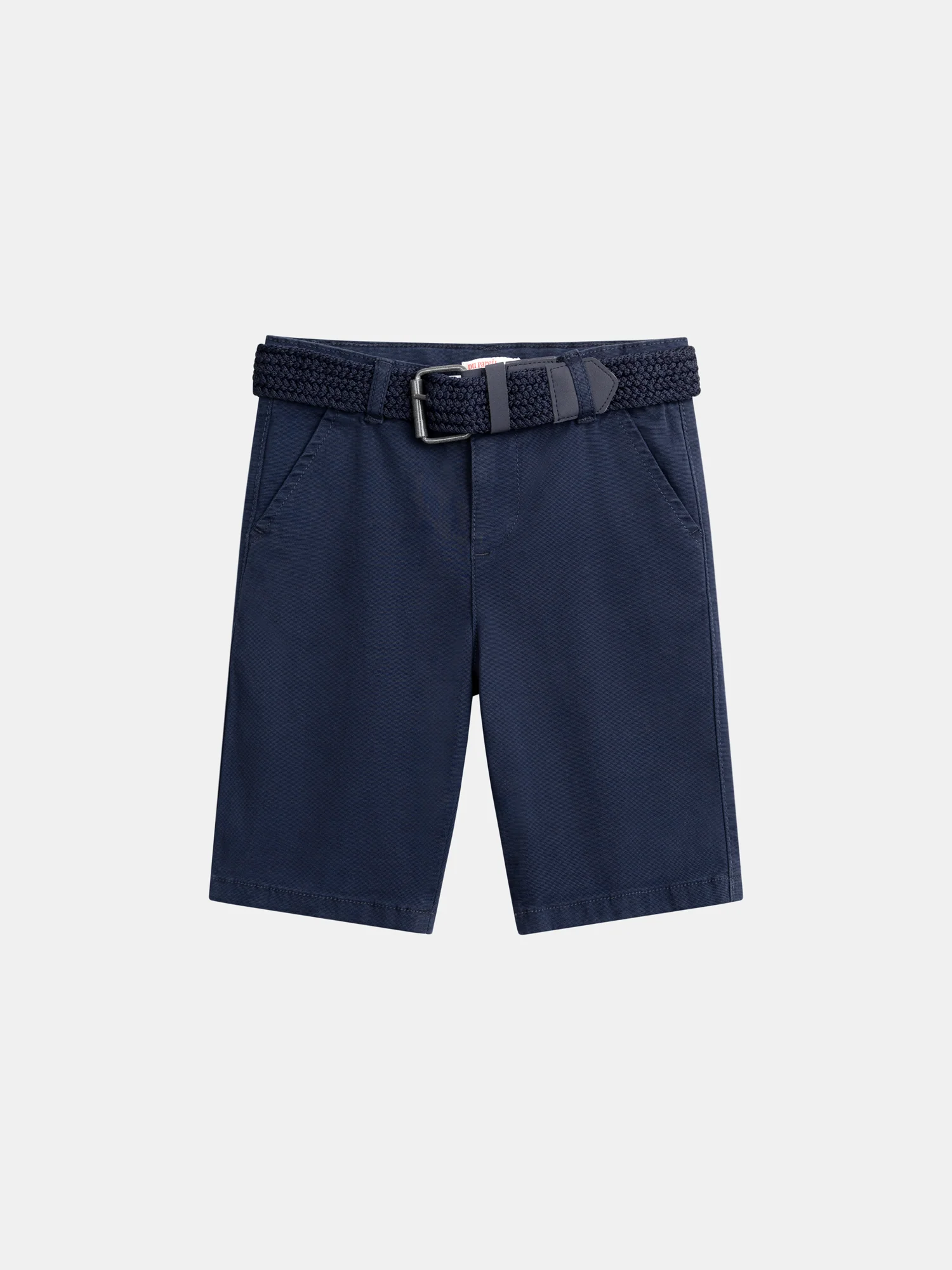 Bermuda bleu foncé avec ceinture pour garçon
