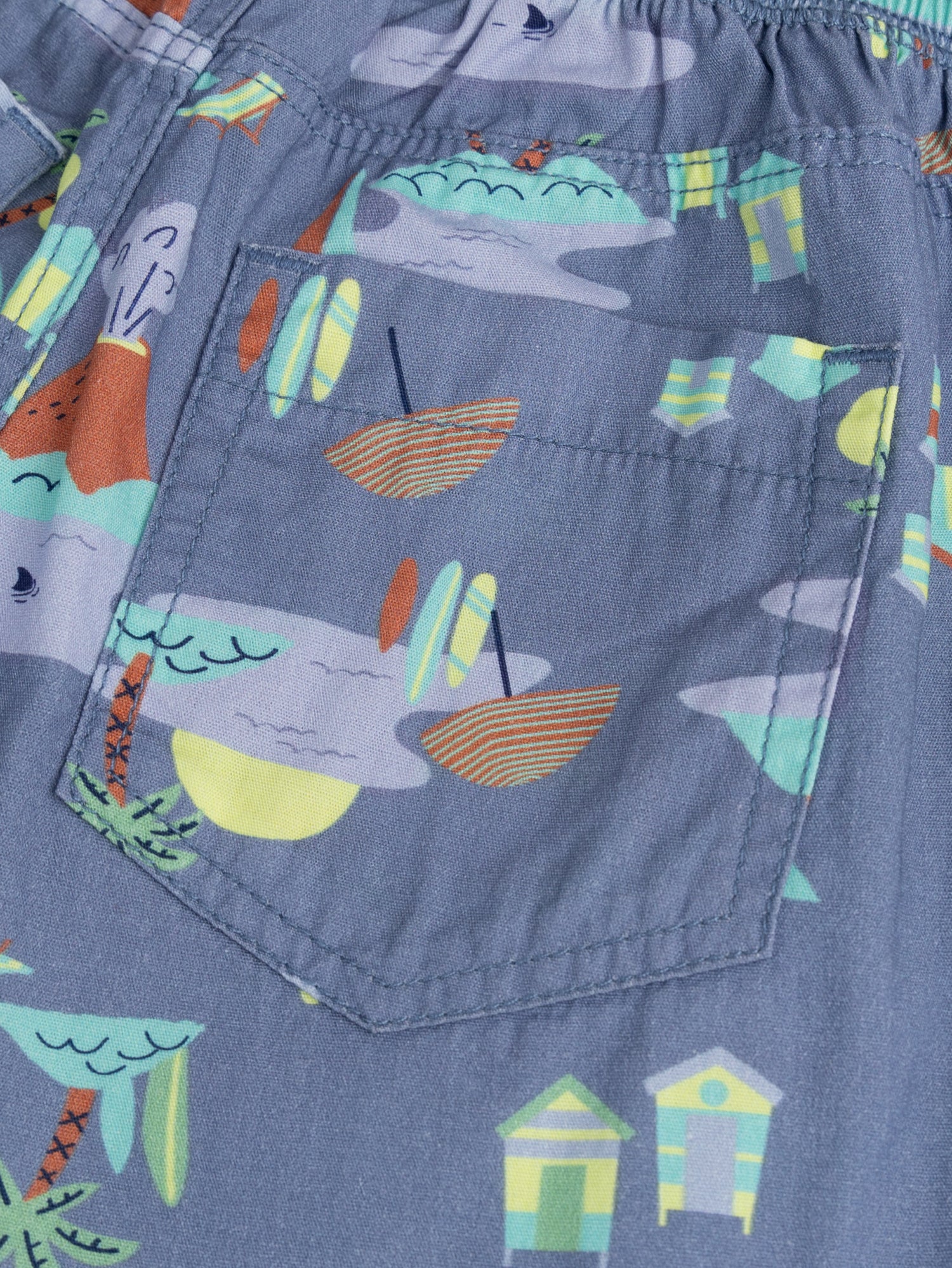 Bermuda bleu gris imprimé en toile - Image 3