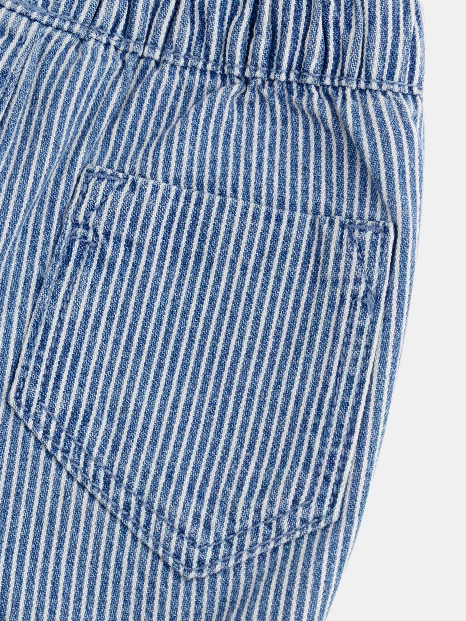 Bermuda en denim rayé "Play" Bleu et Écru pour bébé garçon - Image 7