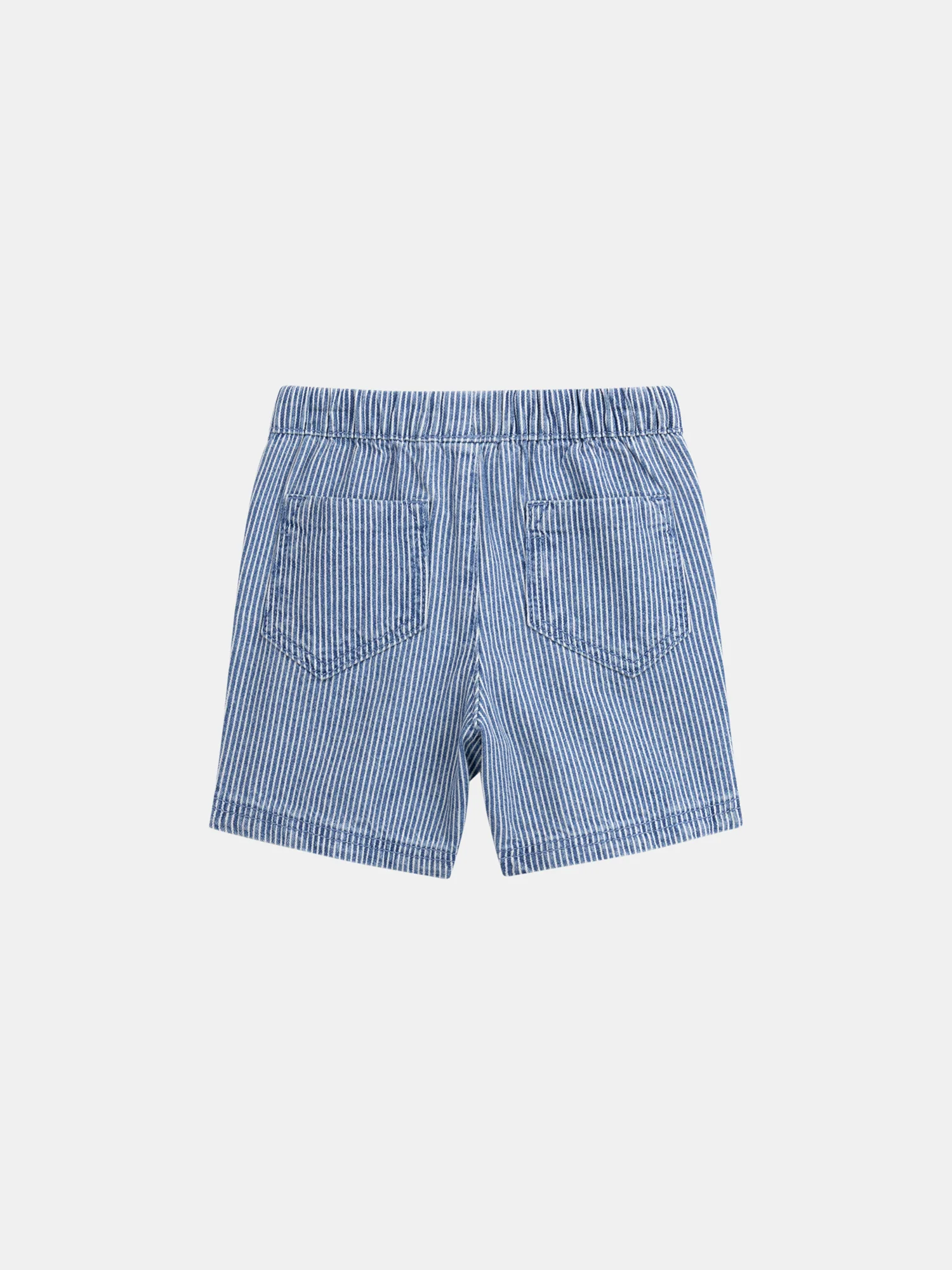 Bermuda en denim rayé "Play" Bleu et Écru pour bébé garçon - Image 8