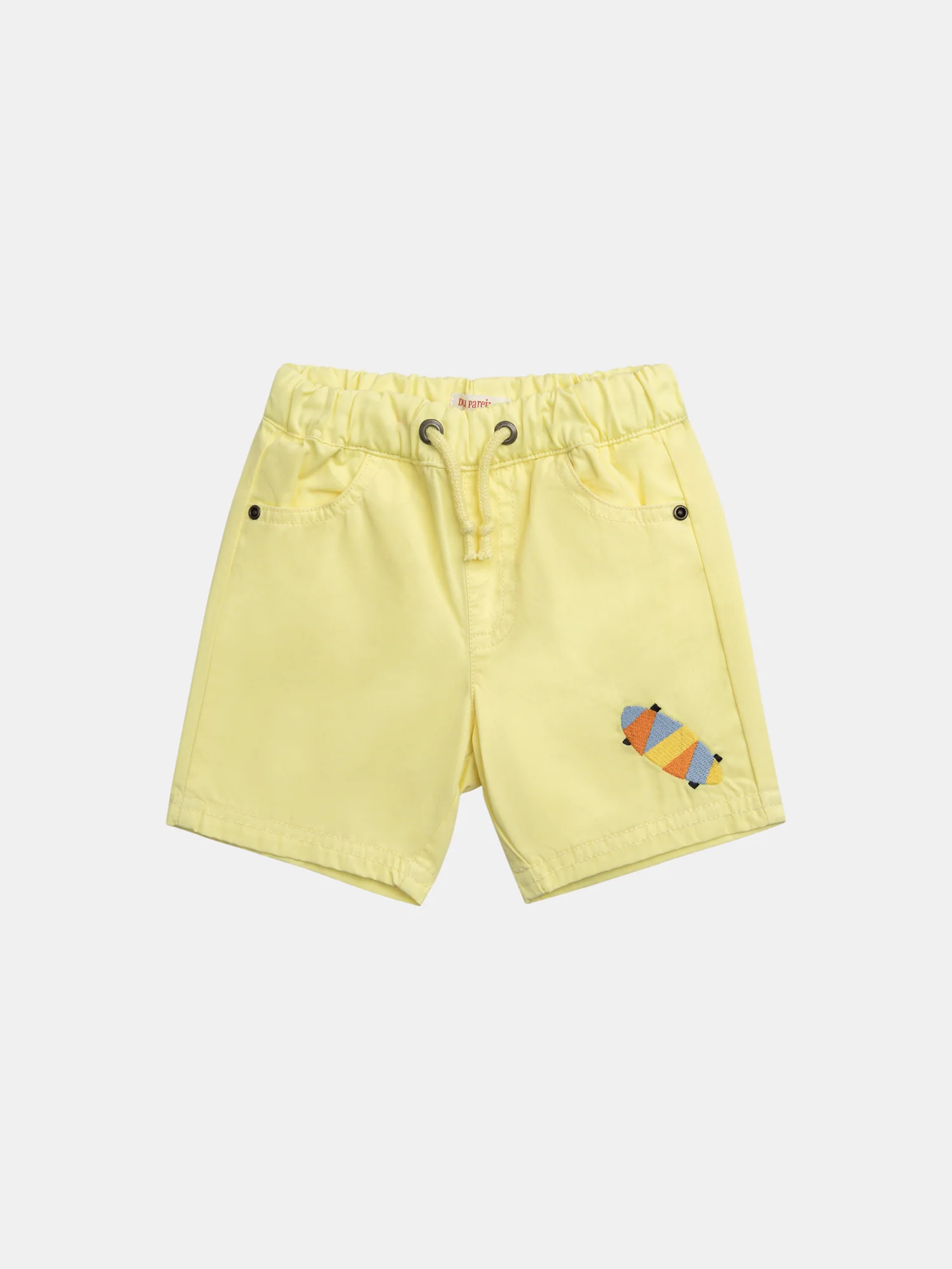 Bermuda jaune banane à motif skate pour bébé garçon