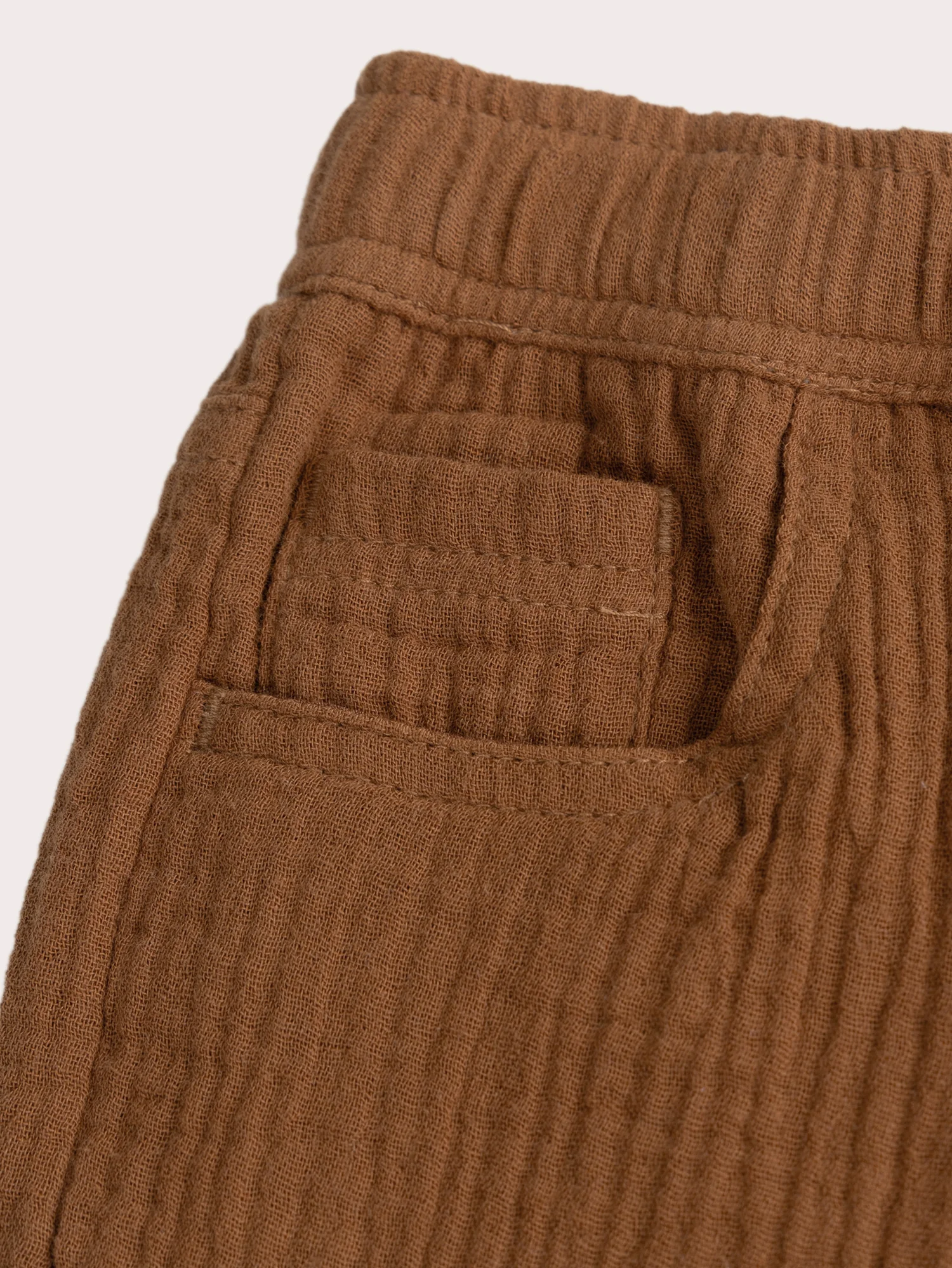 Bermuda marron en gaze de coton - Image 2