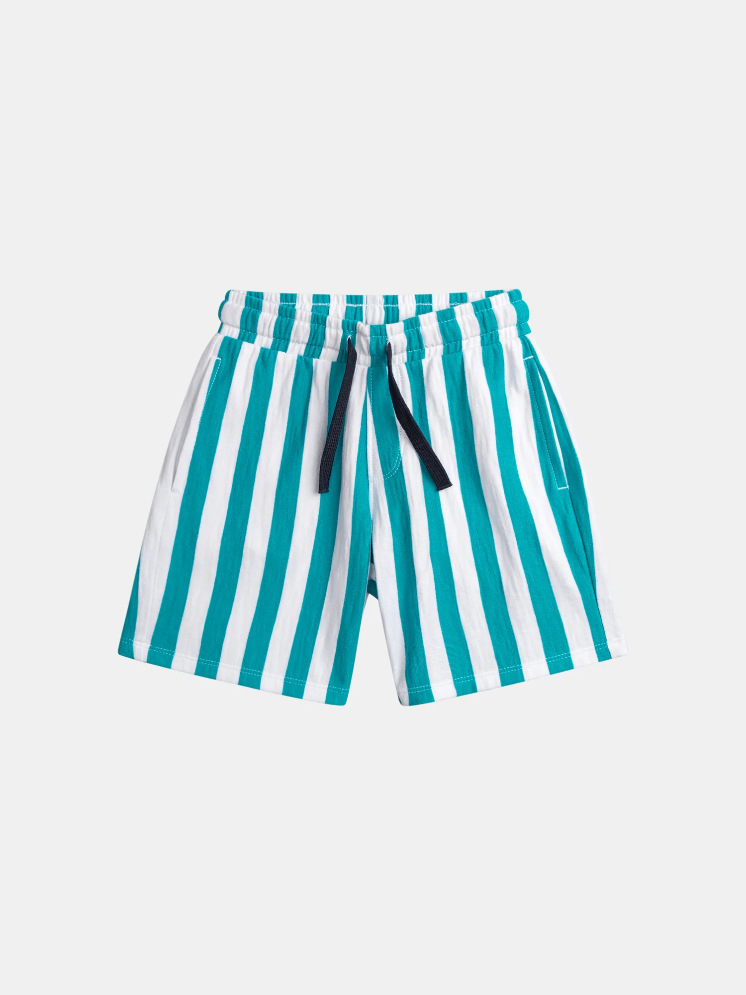 Bermuda rayé turquoise à poches pour garçon