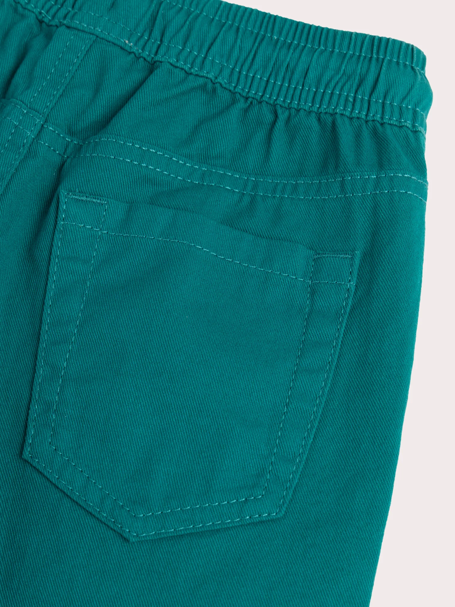 Bermuda turquoise en coton sergé - Image 3