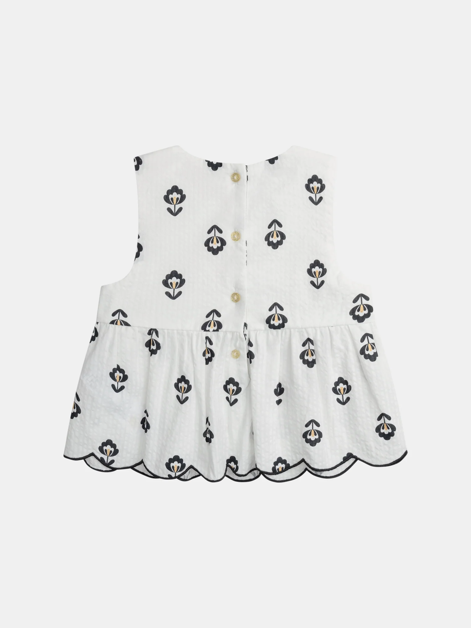 Blouse écrue à imprimé fleurs pour fille - Image 4
