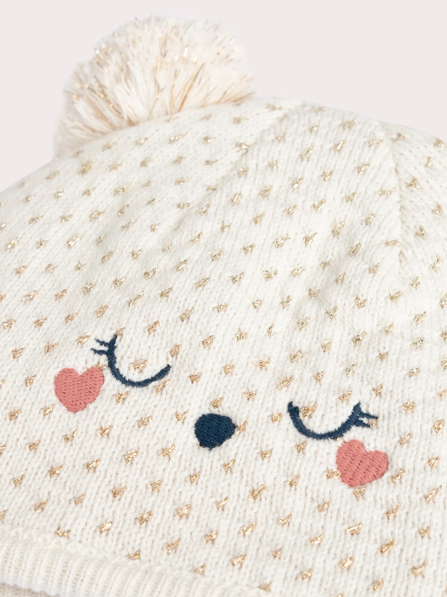 Bonnet à motif cœur pour bébé fille - Image 3