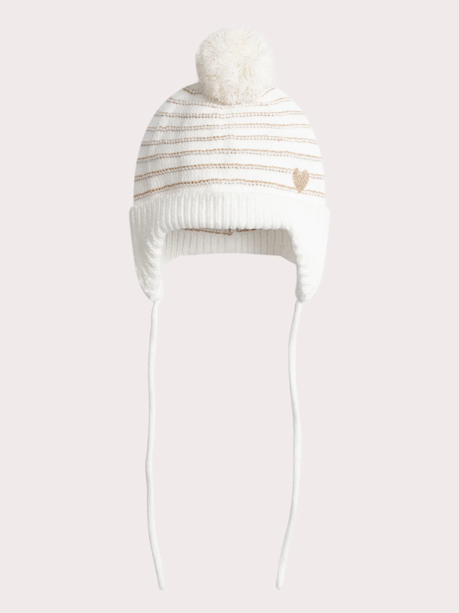 Bonnet à rayures dorées pour bébé fille