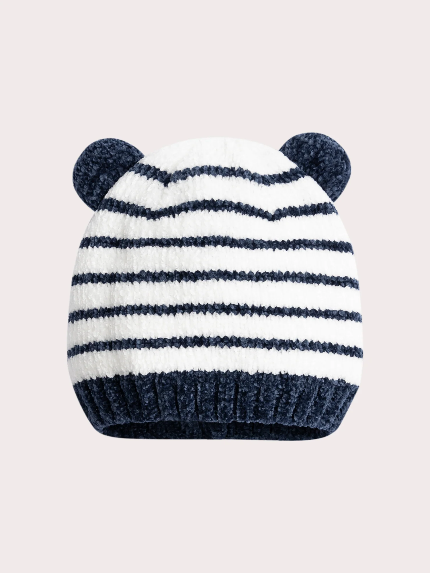 Bonnet à rayures marine pour bébé garçon