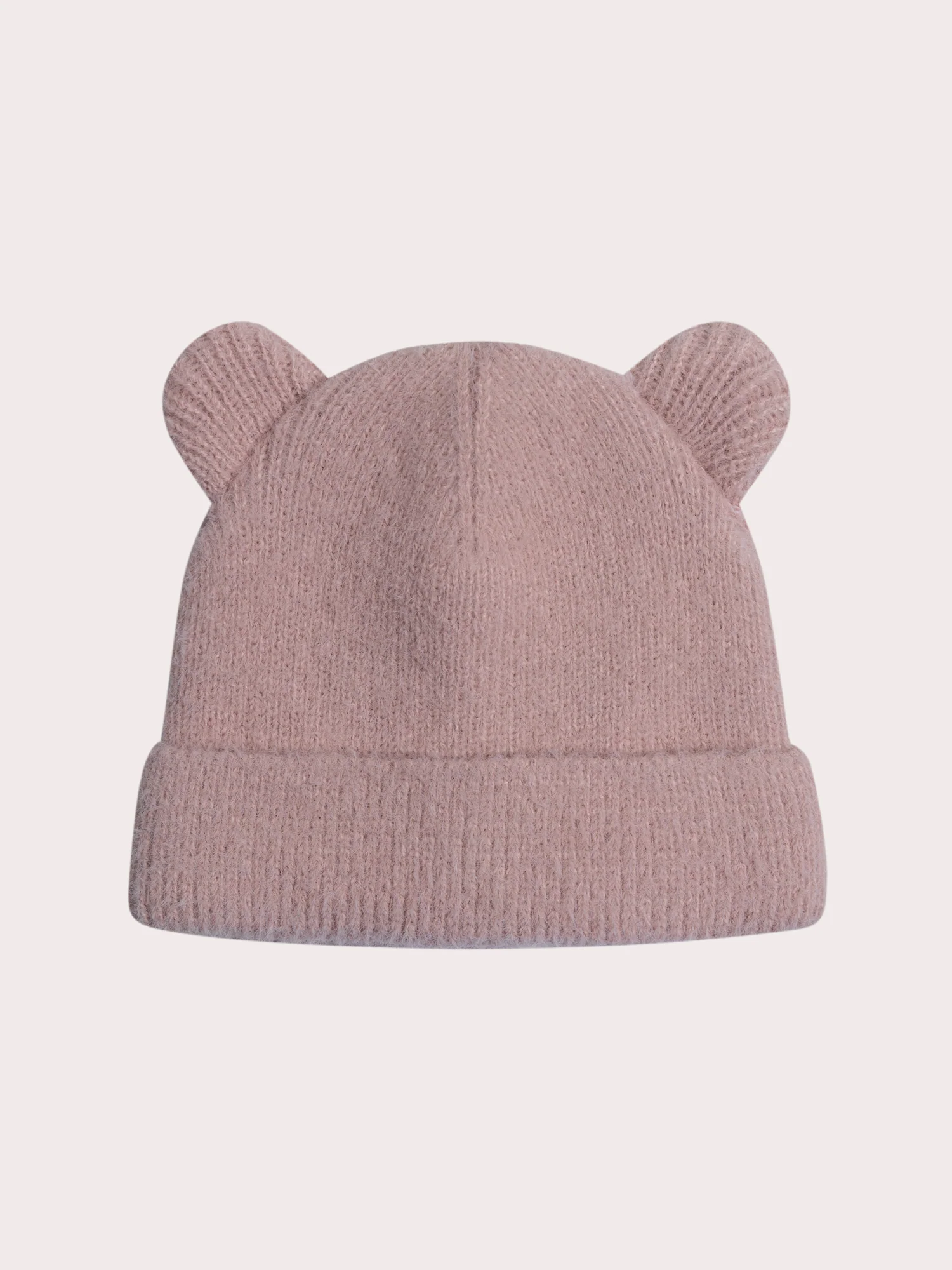 Bonnet rose duveteux pour fille