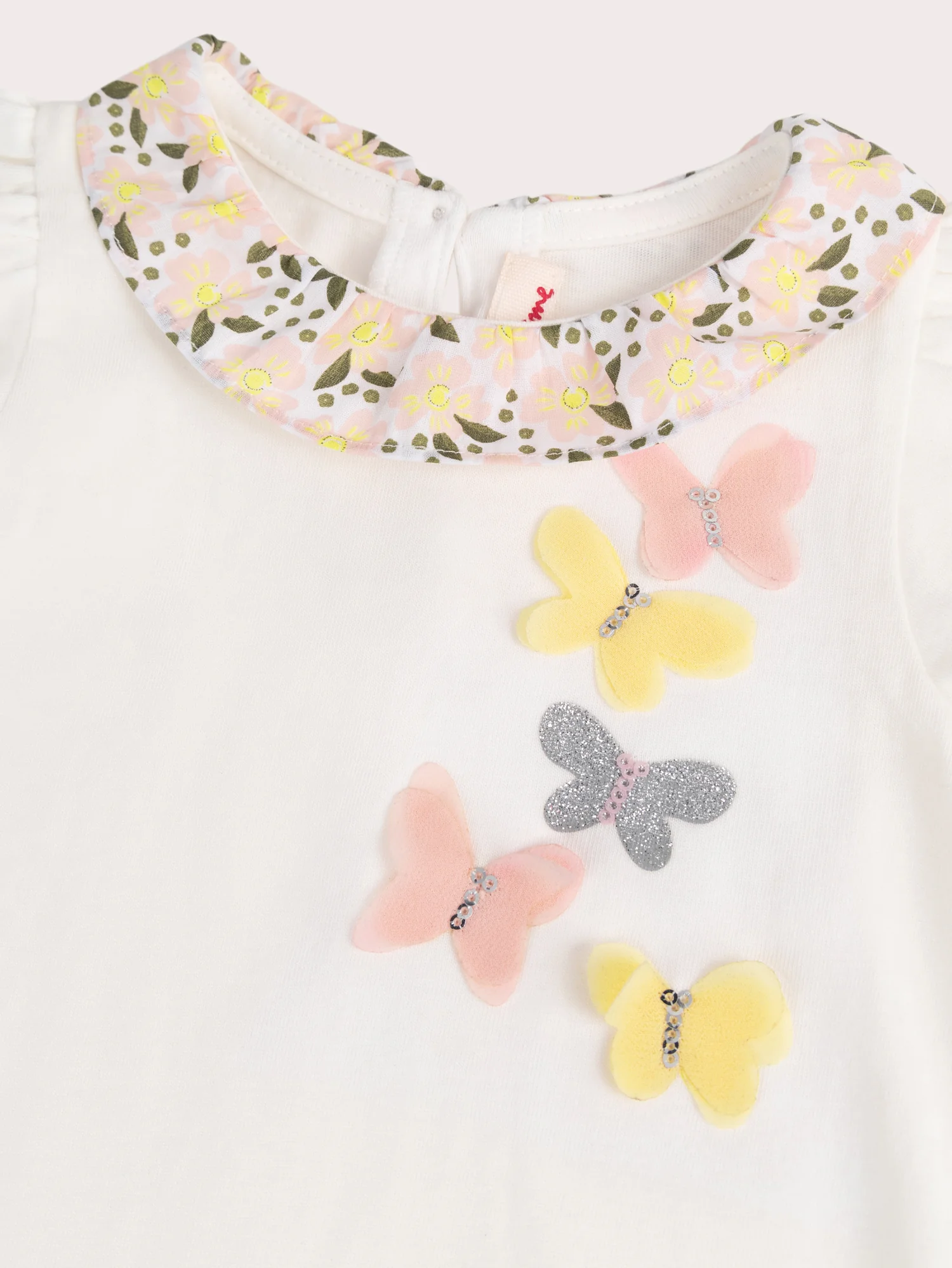 Brassière à col en voile écru bébé fille - Image 2