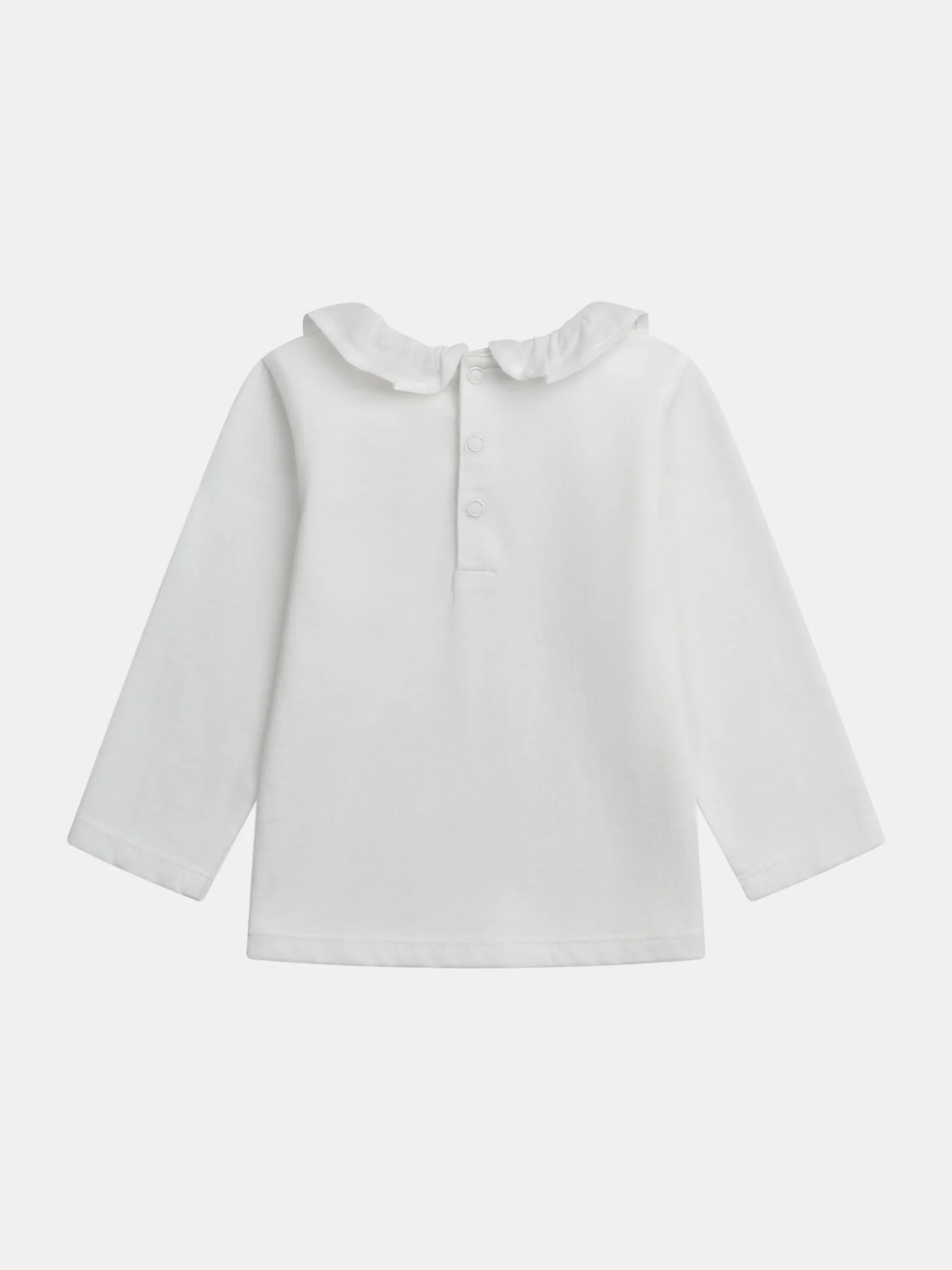 Brassière à col volanté écrue avec broderie cœur pour bébé fille - Image 3