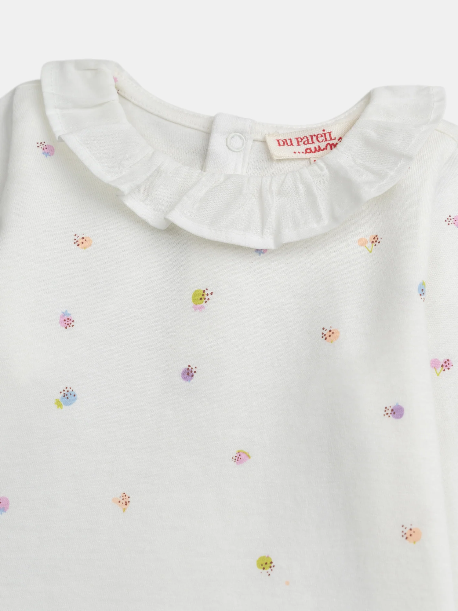 Brassière à col volanté écrue avec imprimé fruit pour bébé fille - Image 2