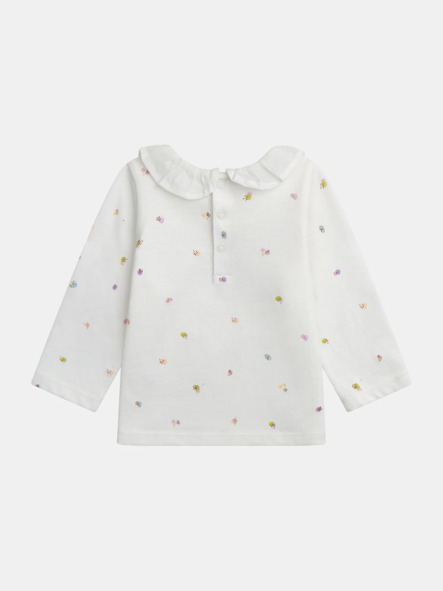 Brassière à col volanté écrue avec imprimé fruit pour bébé fille - Image 3