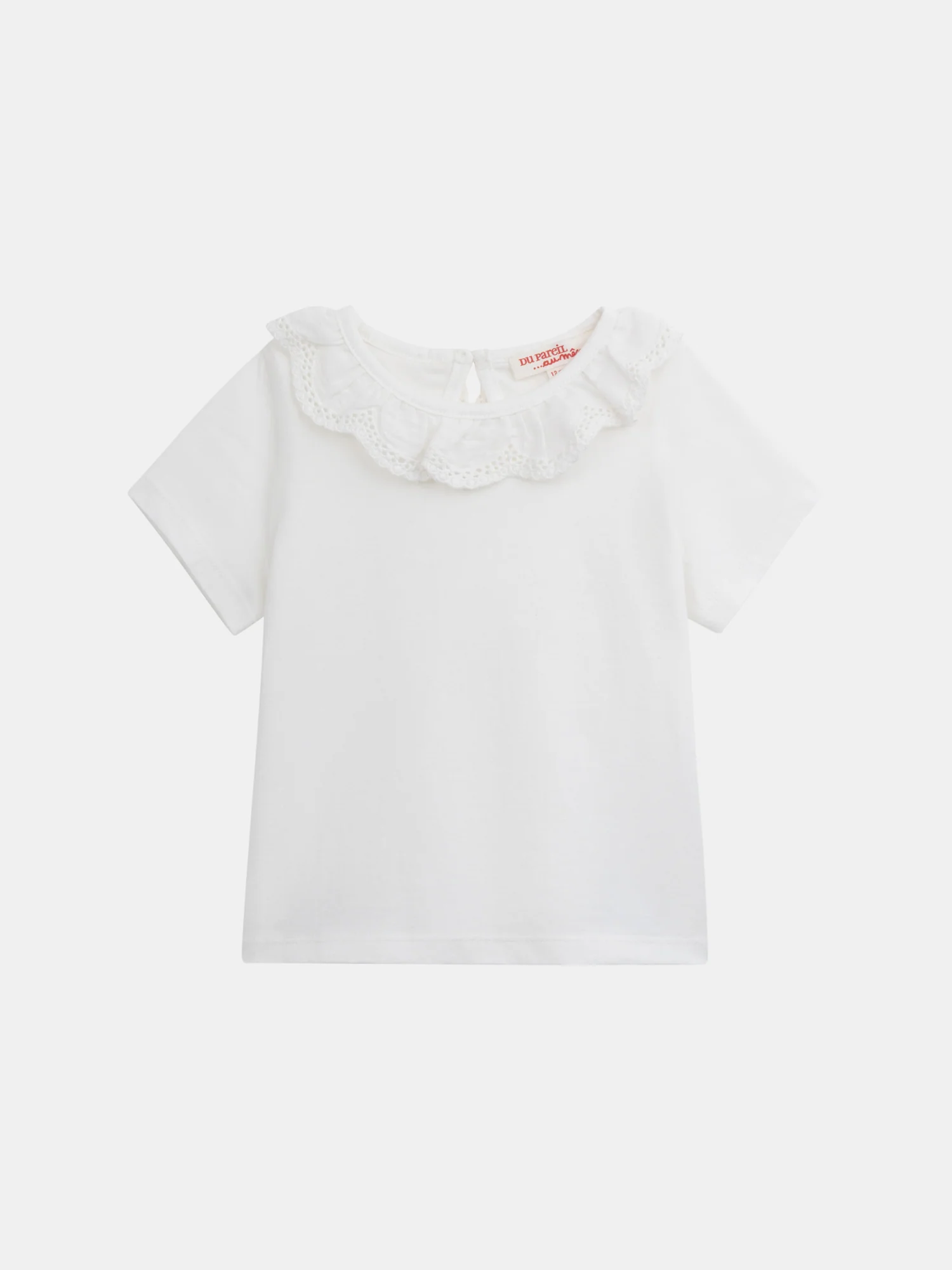 Brassière écru à col dentelle pour bébé fille