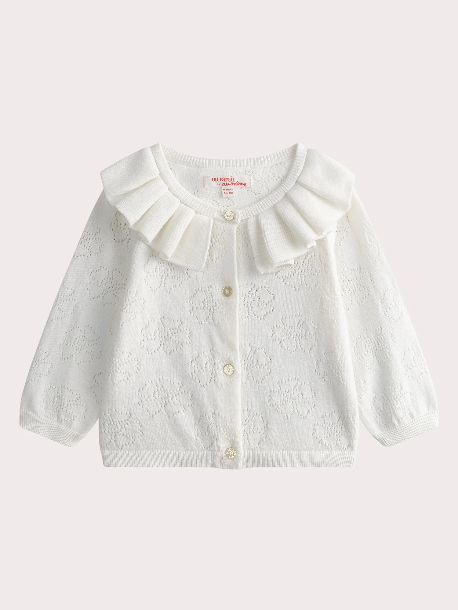 Cardigan blanc cassé pour bébé fille