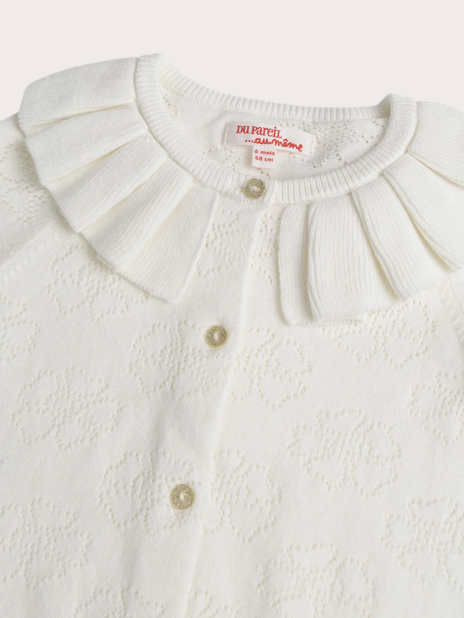 Cardigan blanc cassé pour bébé fille - Image 2