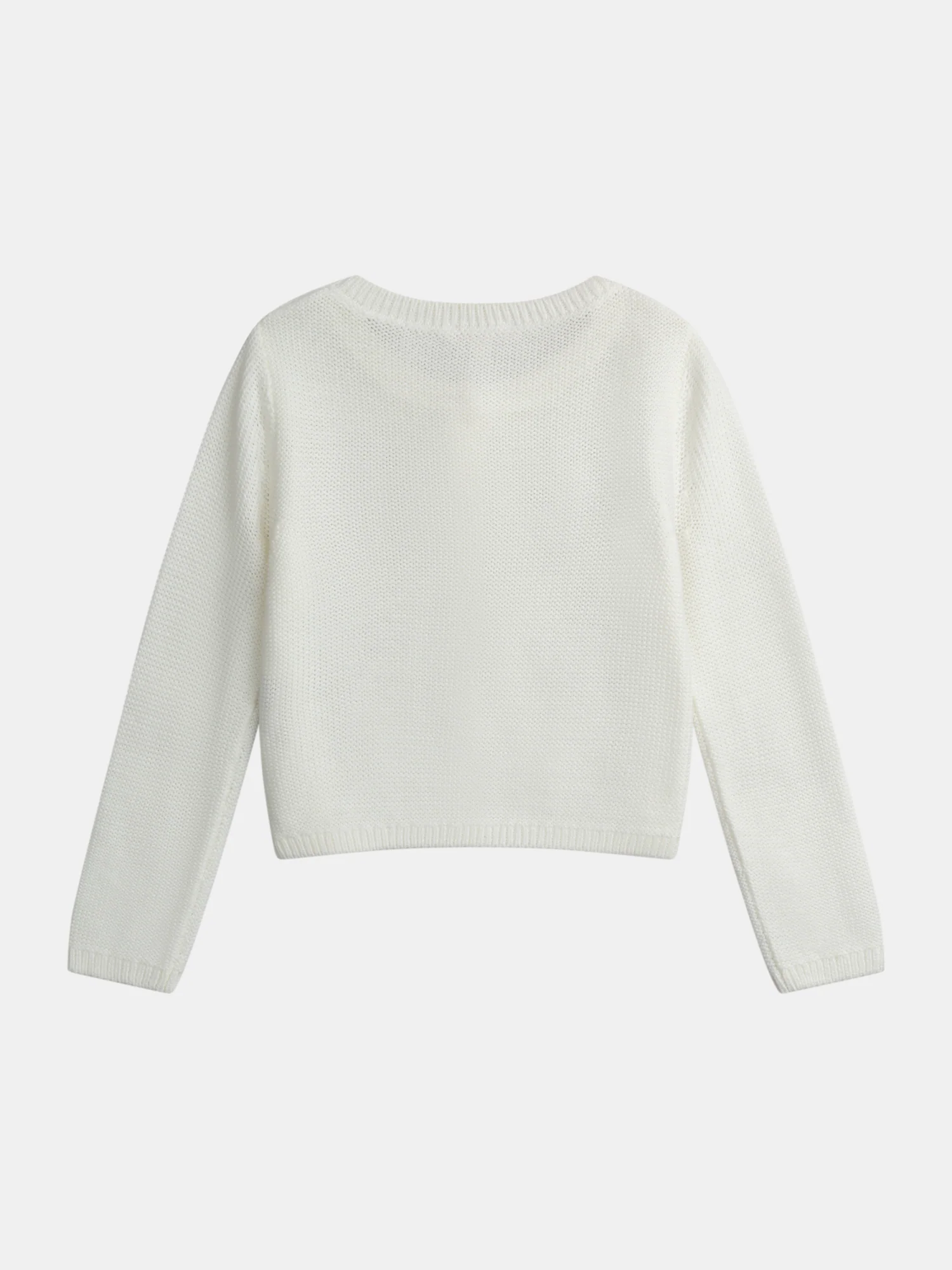 Cardigan écru à broderies pour fille - Image 3