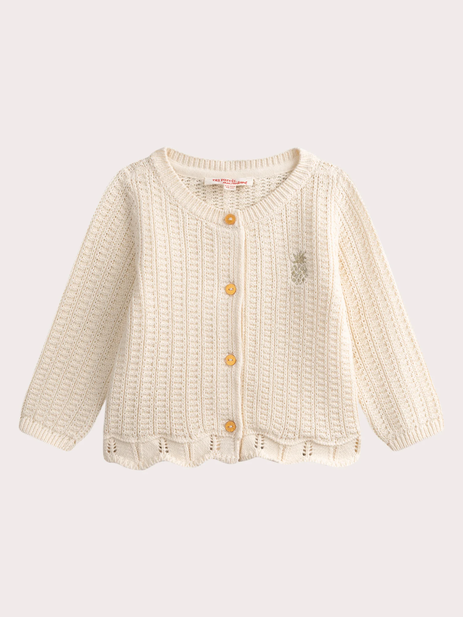 Cardigan écru fonce pour bébé fille