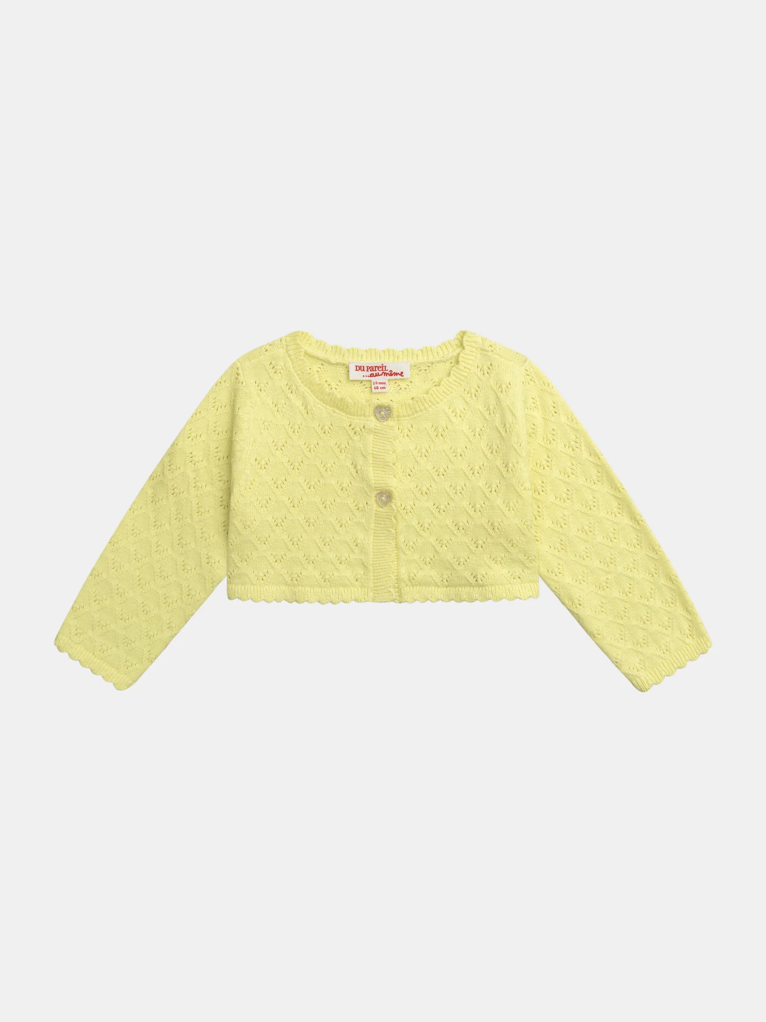 Cardigan en maille Jaune Pâle pour bébé fille