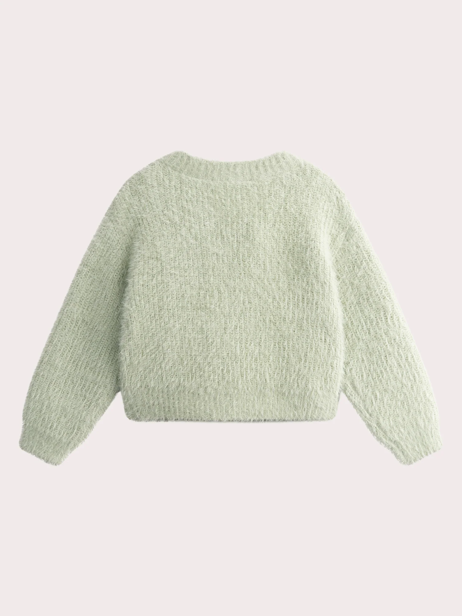 Cardigan en maille plume irisée vert pour fille - Image 3