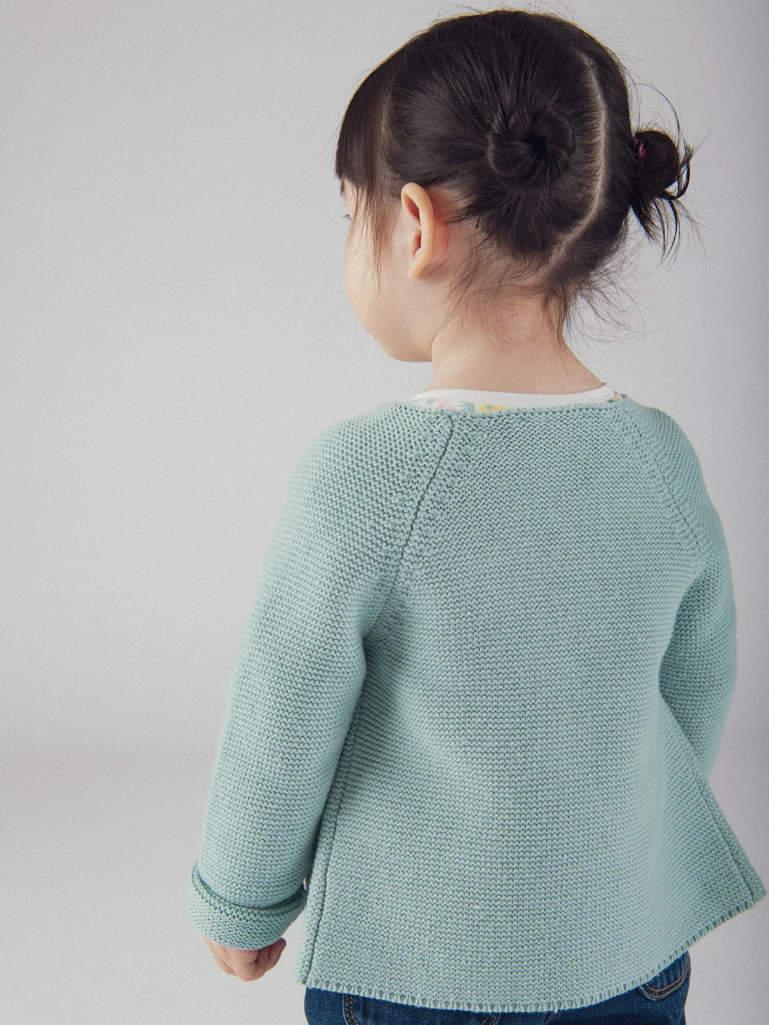 Cardigan en tricot bleu poudré pour bébé fille - Image 7