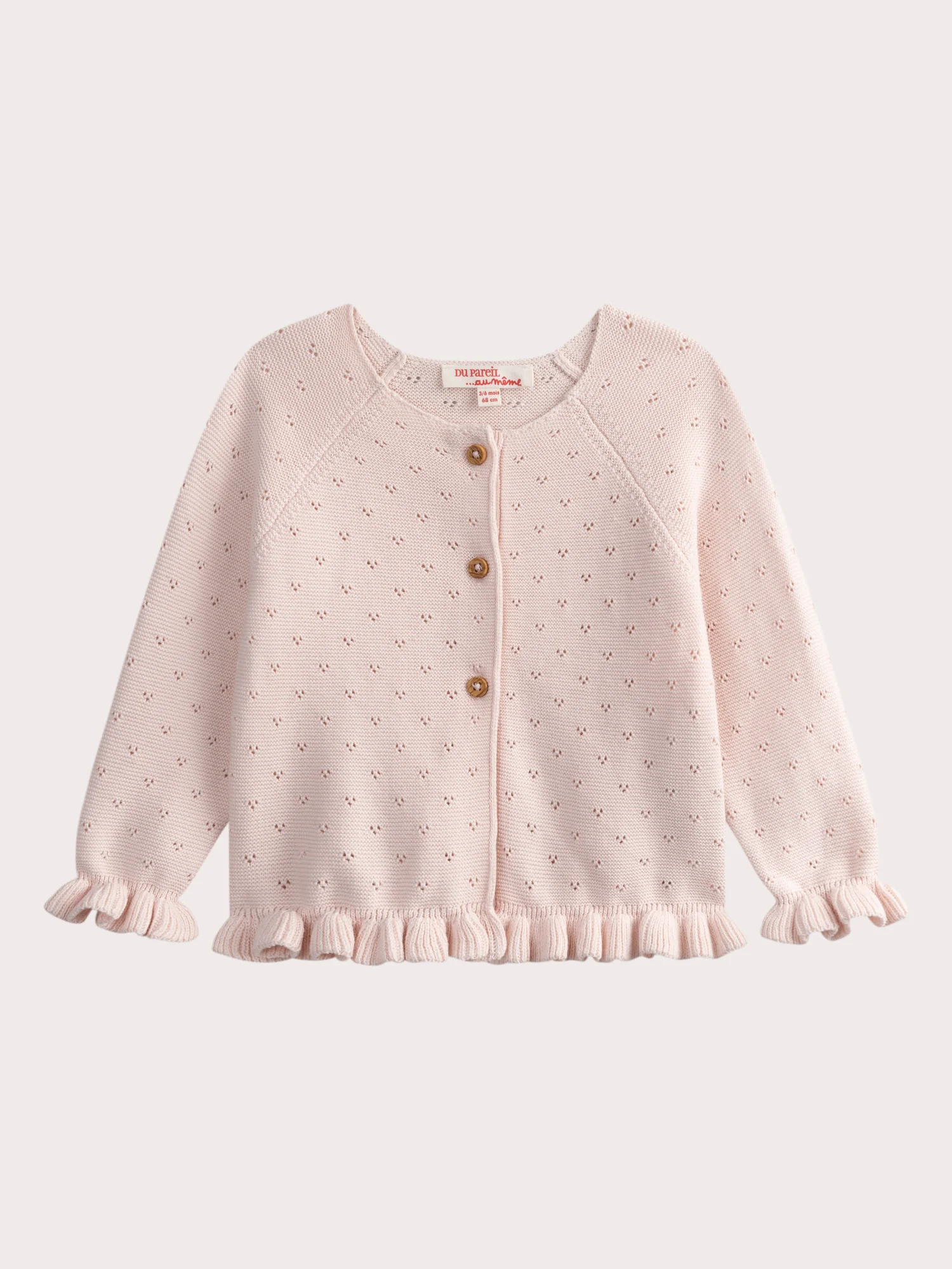 Cardigan Rose dragée pour bébé fille