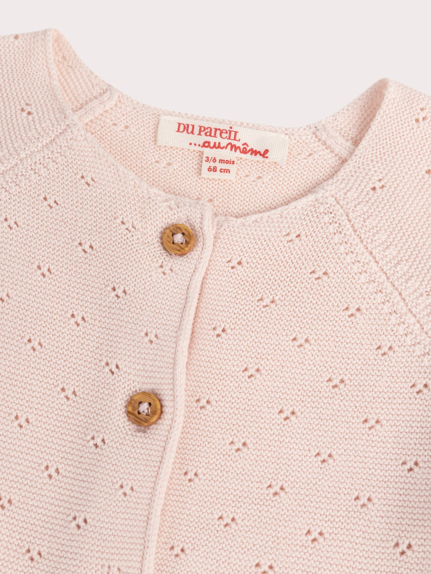 Cardigan Rose dragée pour bébé fille - Image 2