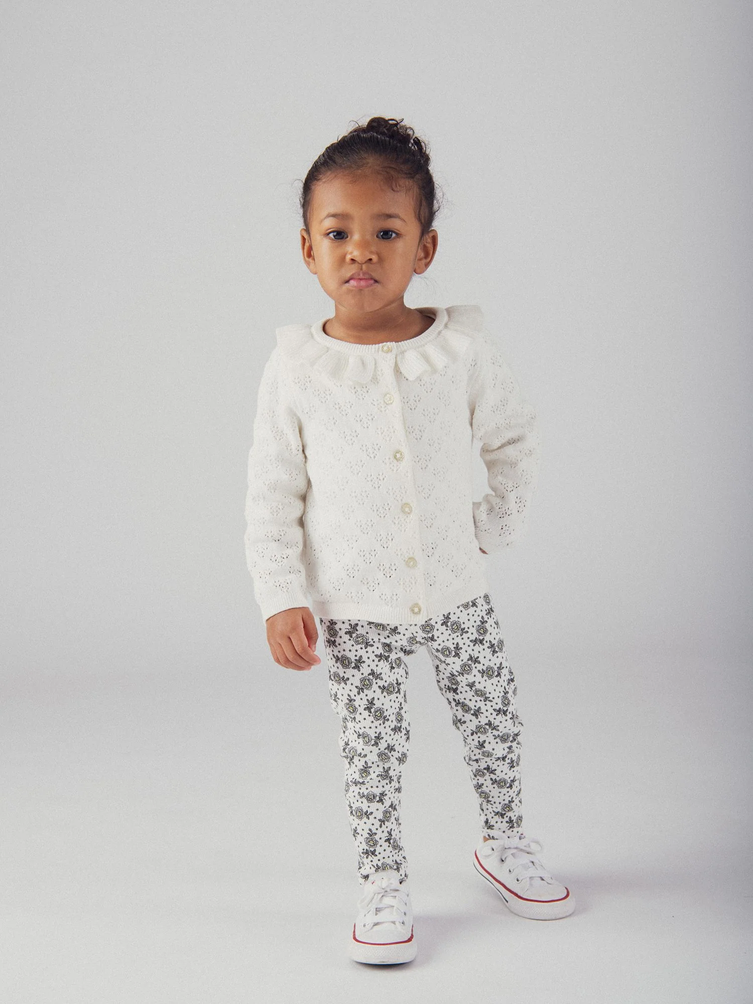 Cardigan Vanille à col volant pour bébé fille - Image 2