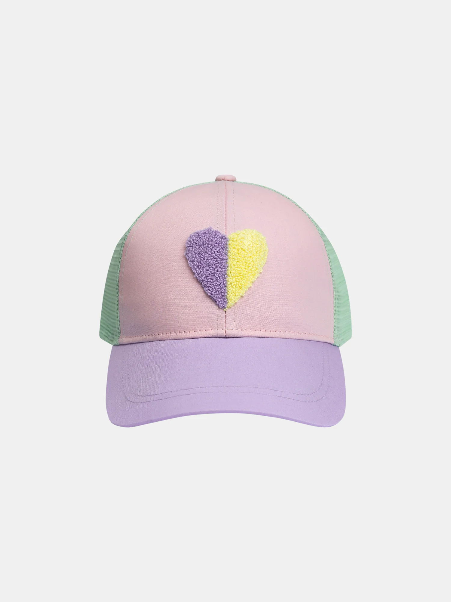 Casquette color block avec coeur pour fille