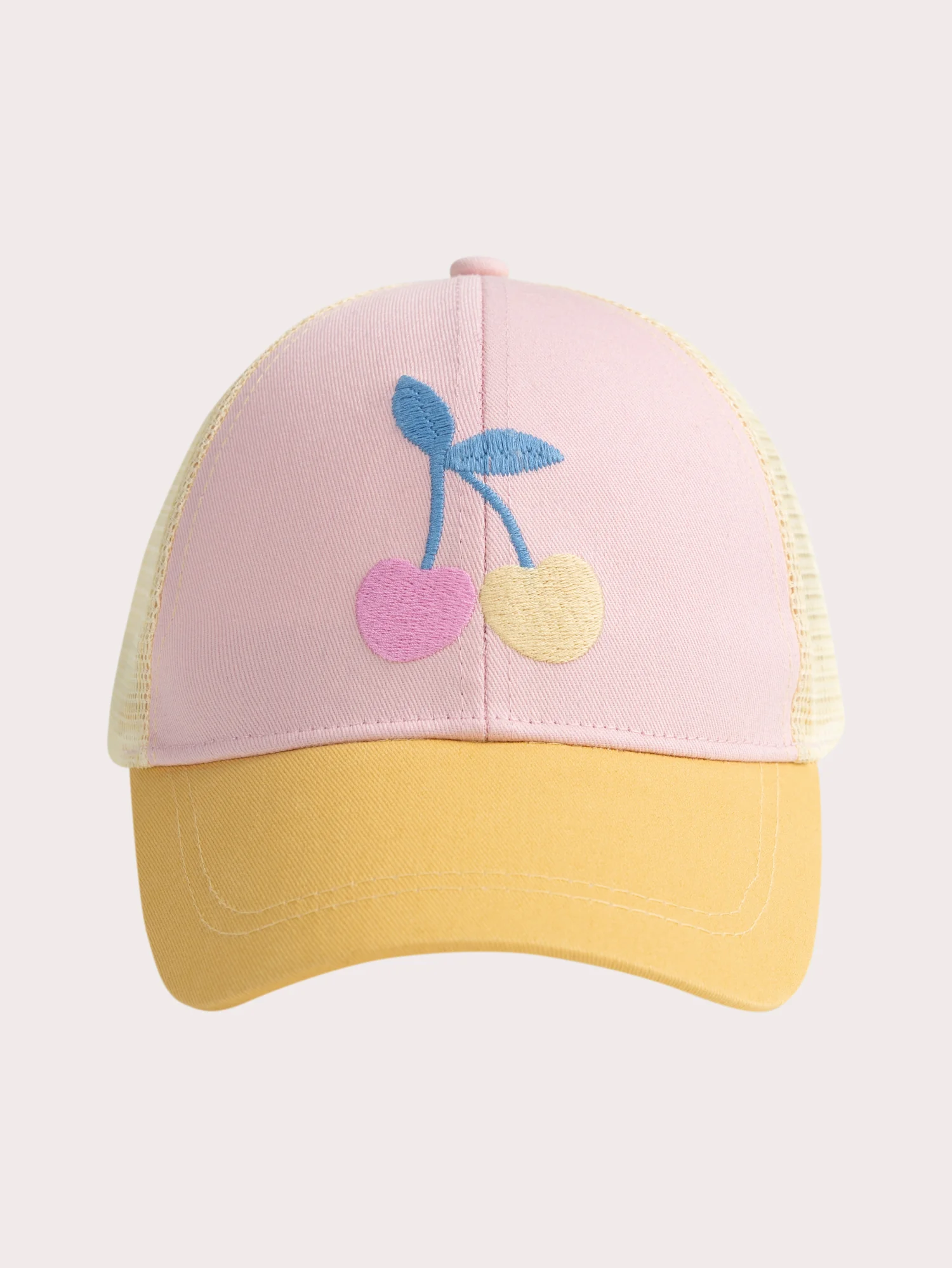 Casquette color-block motif cerise pour fille