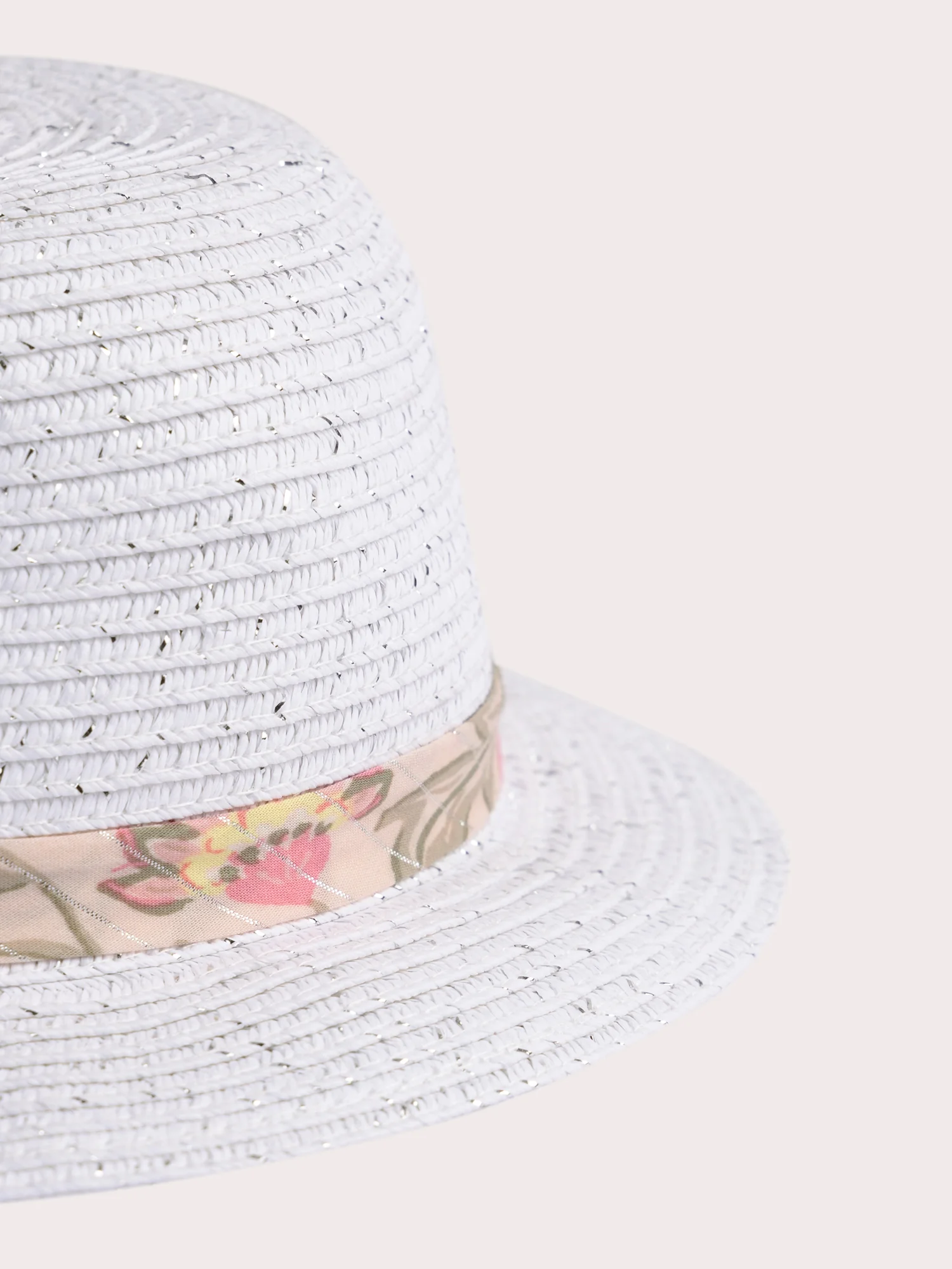 Chapeau cérémonie en paille blanc pour bébé fille - Image 2