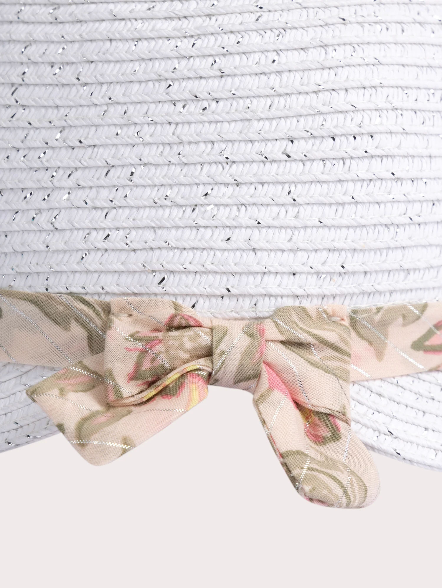 Chapeau cérémonie en paille blanc pour bébé fille - Image 3