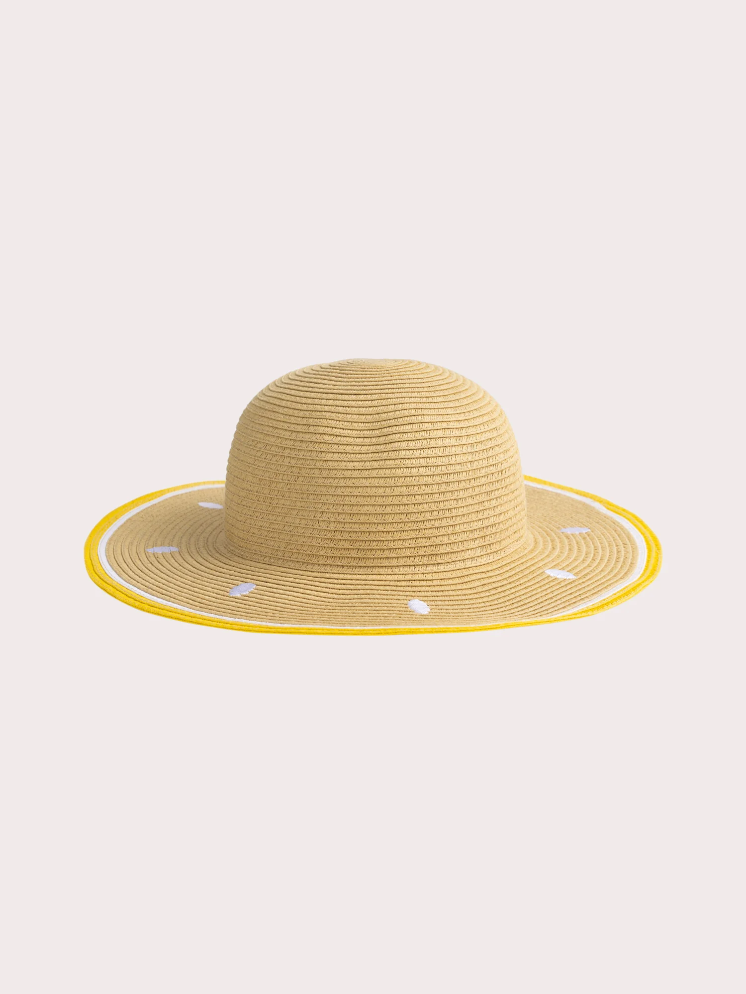 Chapeau de paille motif citron pour fille