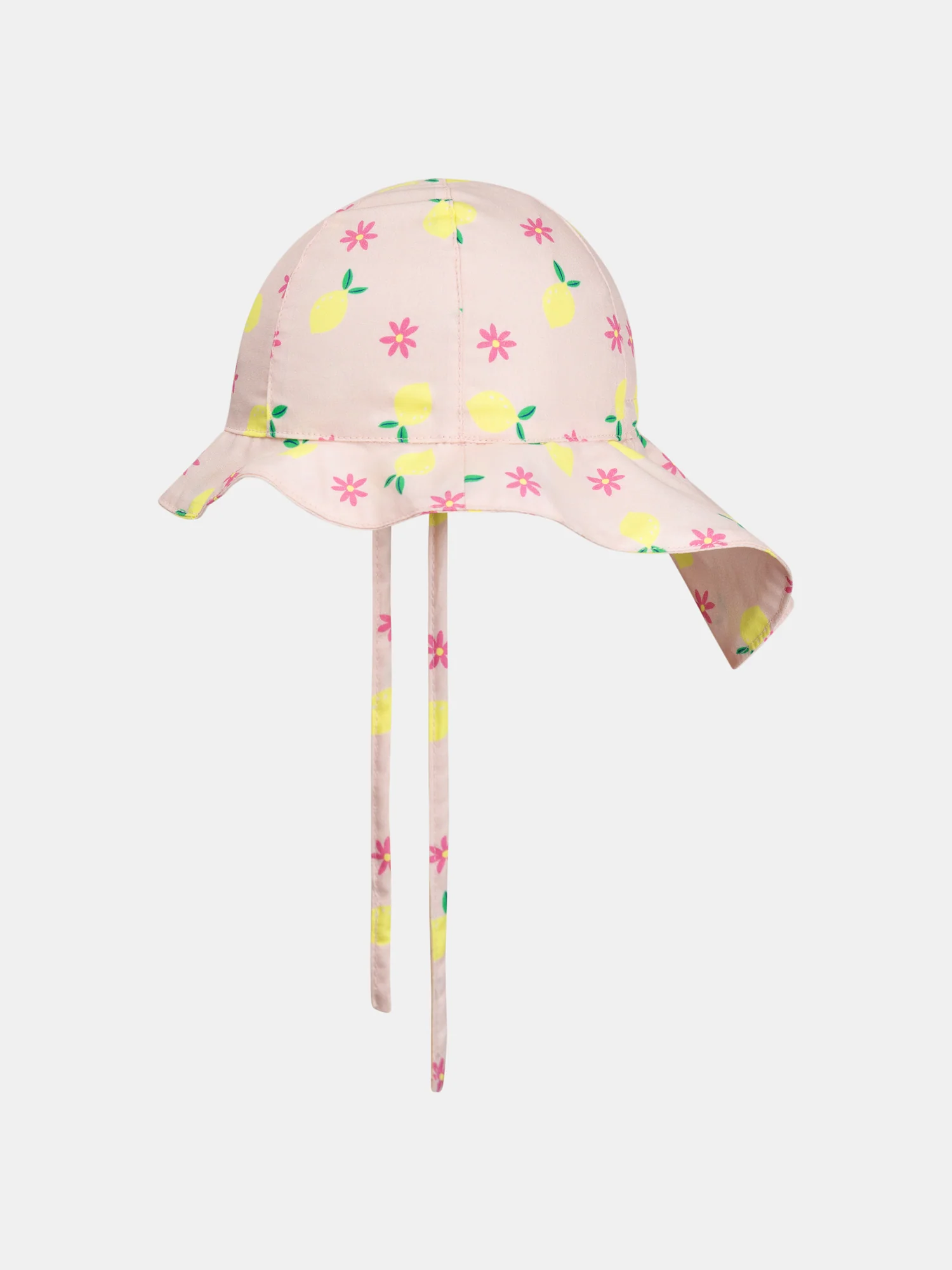 Chapeau protège-nuque imprimé citrons pour bébé fille - Image 2