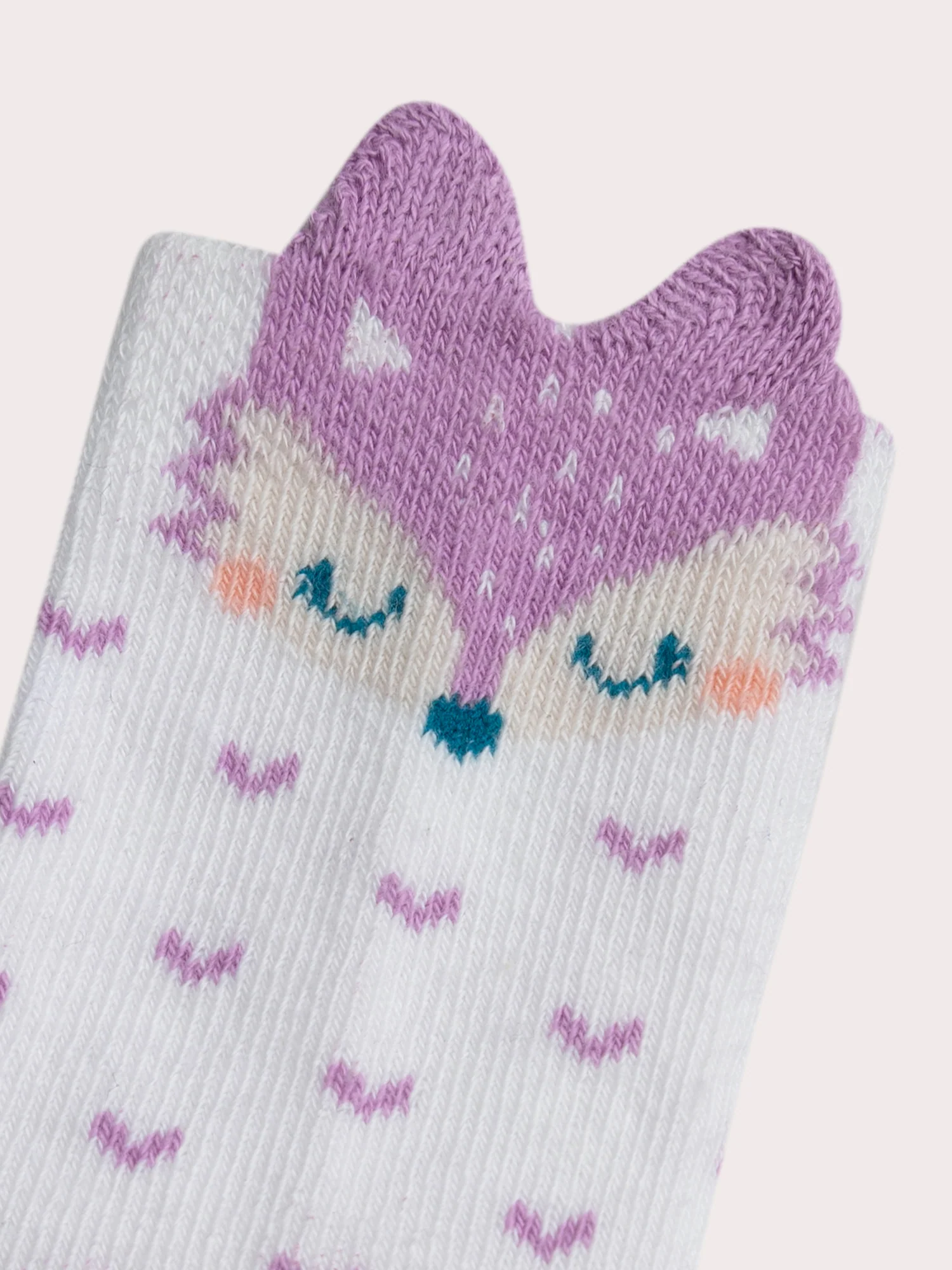 Chaussettes blanches à motif renard pour bébé fille - Image 2