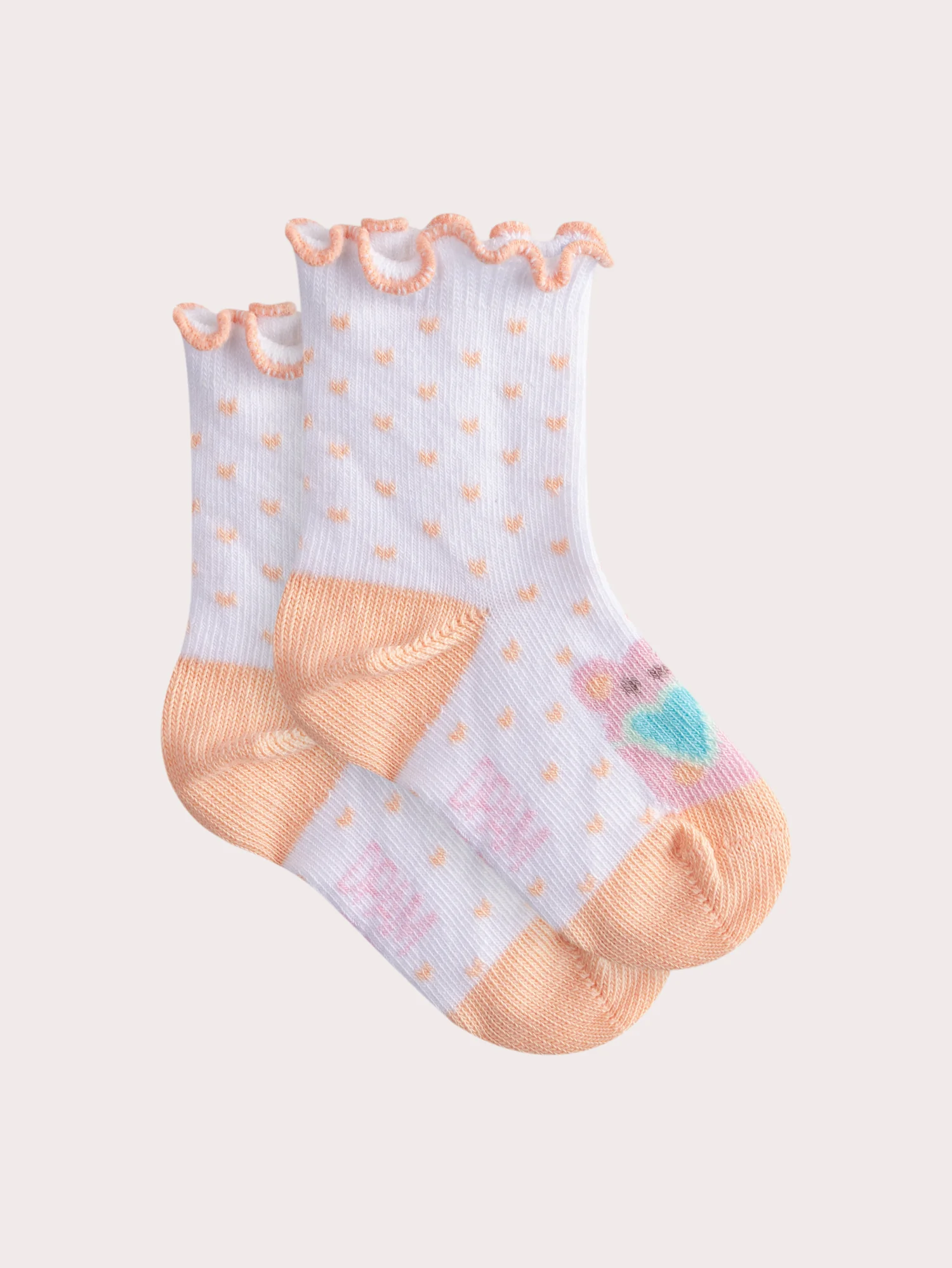 Chaussettes blanches motif ours pour bébé fille