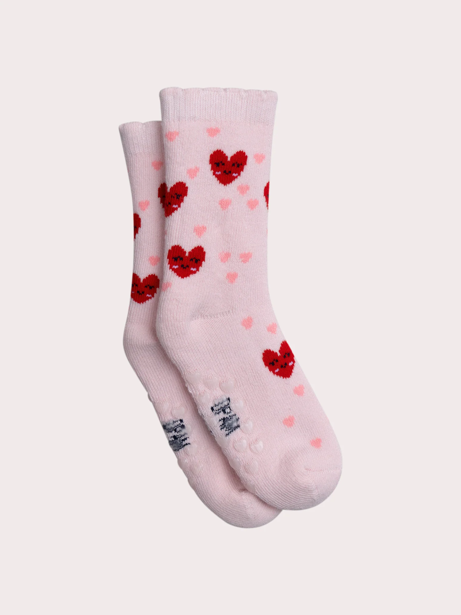 Chaussettes chaudes & antidérapantes roses pour bébé fille