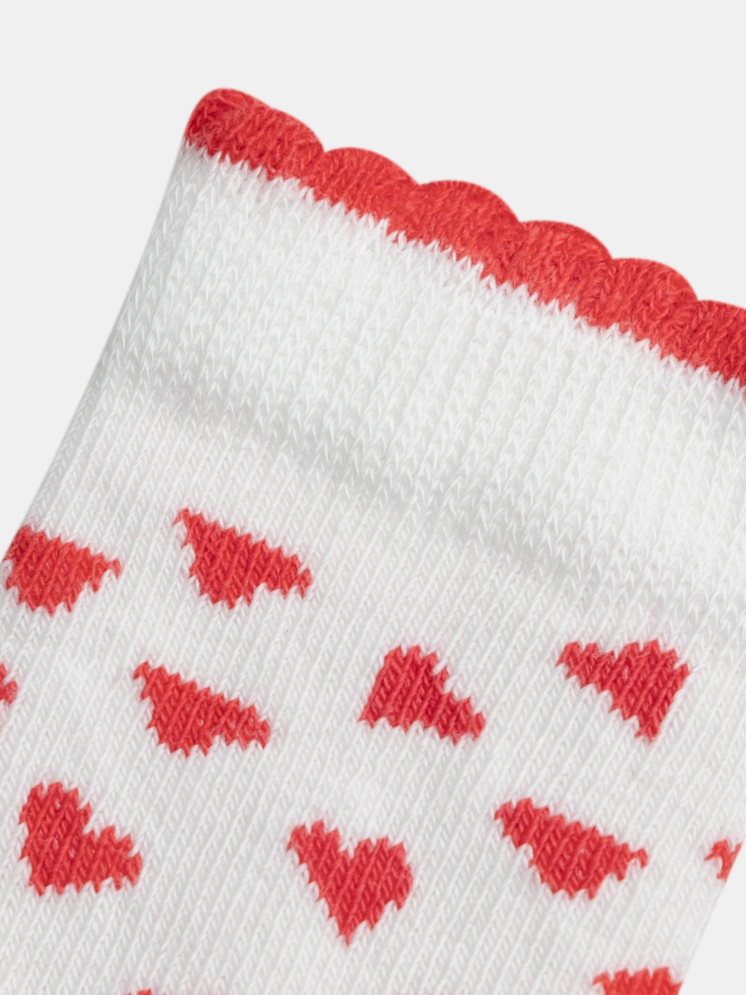 Chaussettes écru à cœurs rouges pour fille - Image 2