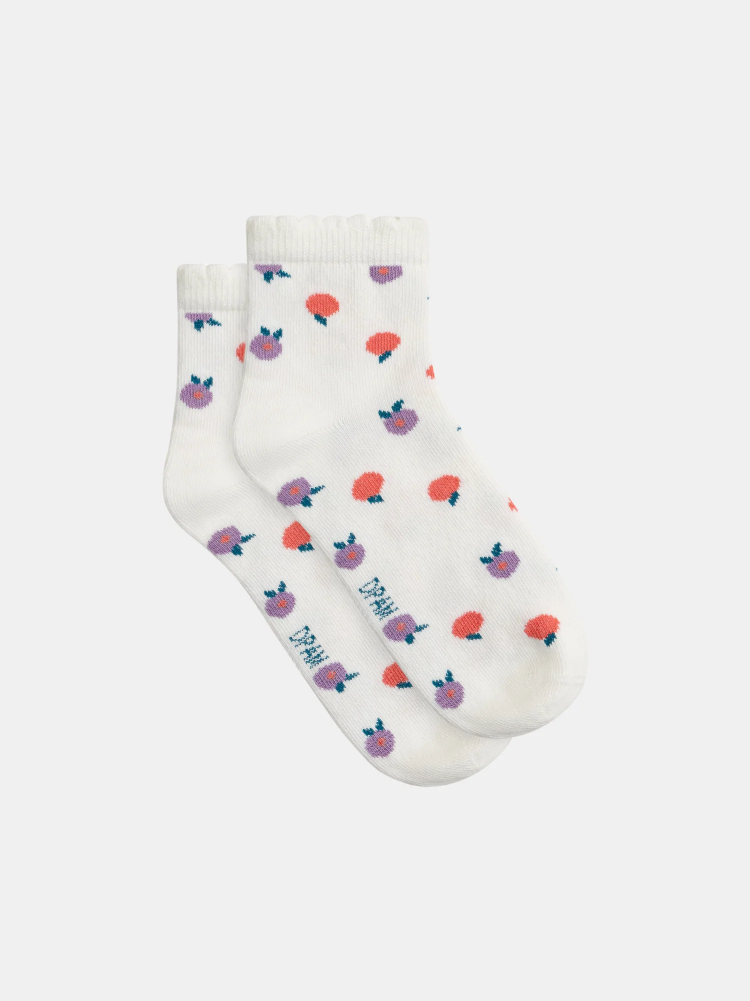 Socquettes écrues à motifs fruits pour fille