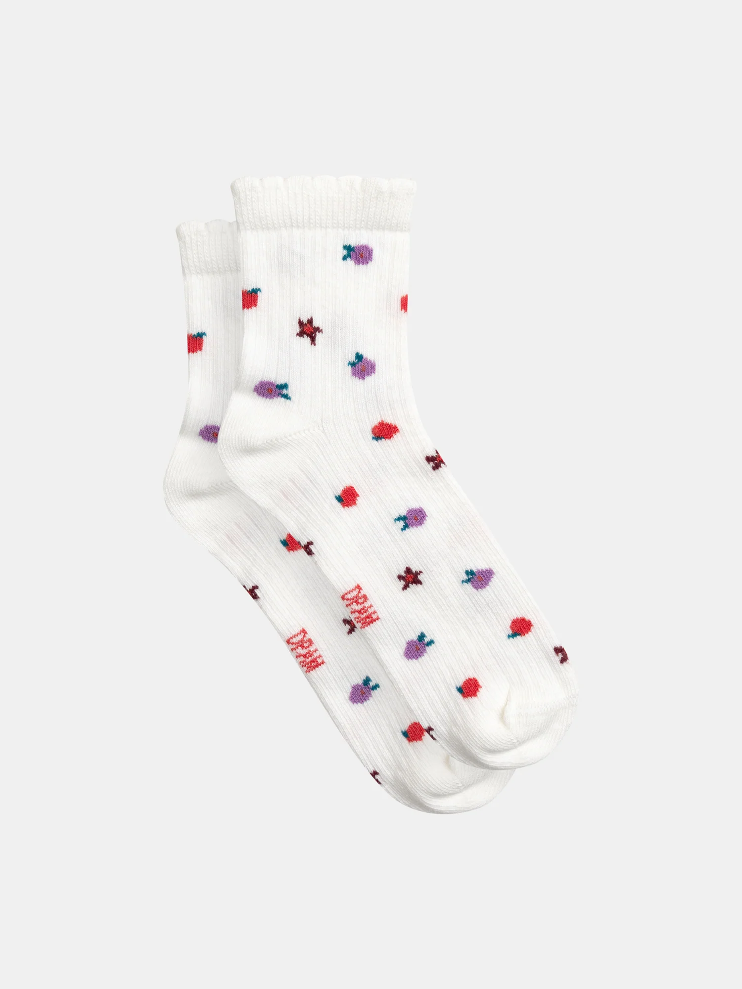 Chaussettes écrues motifs fruits pour bébé fille